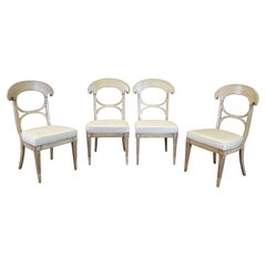 4 Vintage Italian French Provincial X Back Dining Side Chairs Traditional