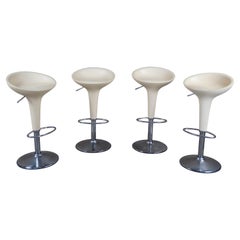 4 Used Magis Bombo Atomic Bar Kitchen Swivel Piston Stools Stefano Giovannoni