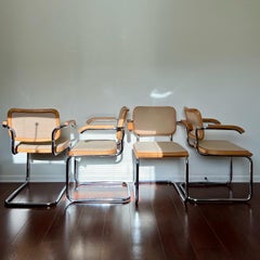 4 Vintage Mid-Century Modern Cesca Thonet Armchairs Designed by Marcel Breuer