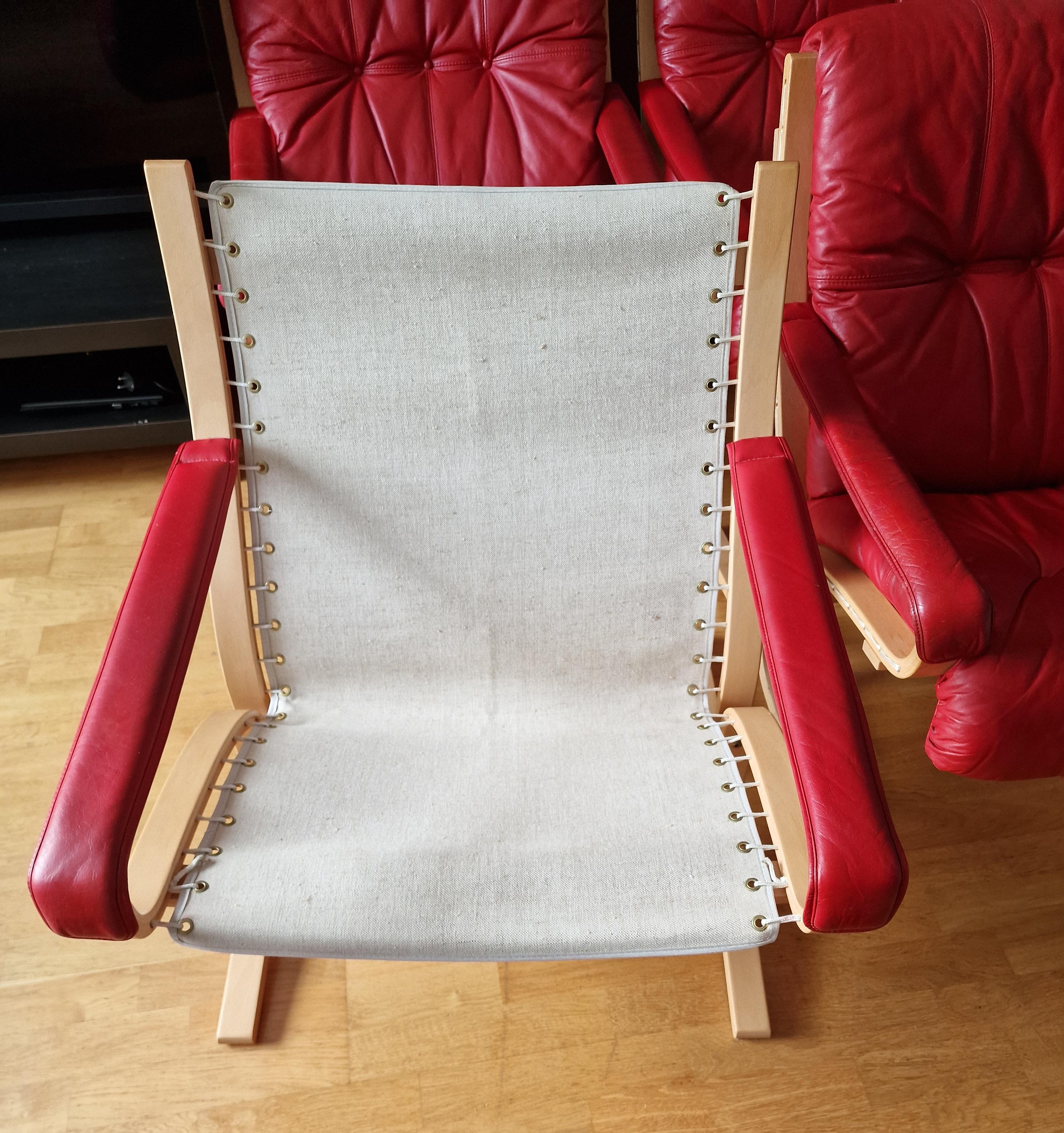  4 Vintage Original Siesta Leather Chairs by Ingmar Relling For Sale 6