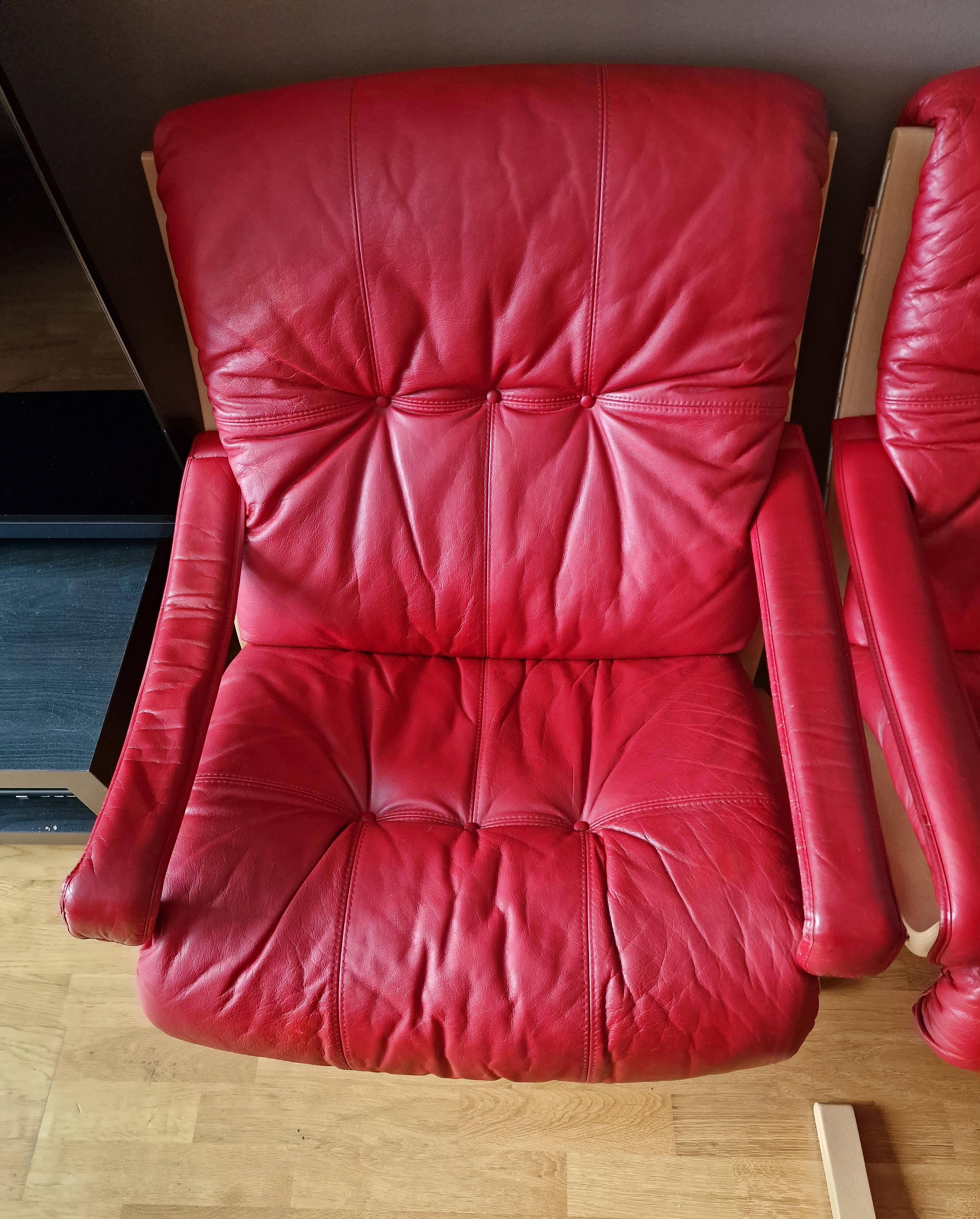  4 Vintage Original Siesta Leather Chairs by Ingmar Relling For Sale 8