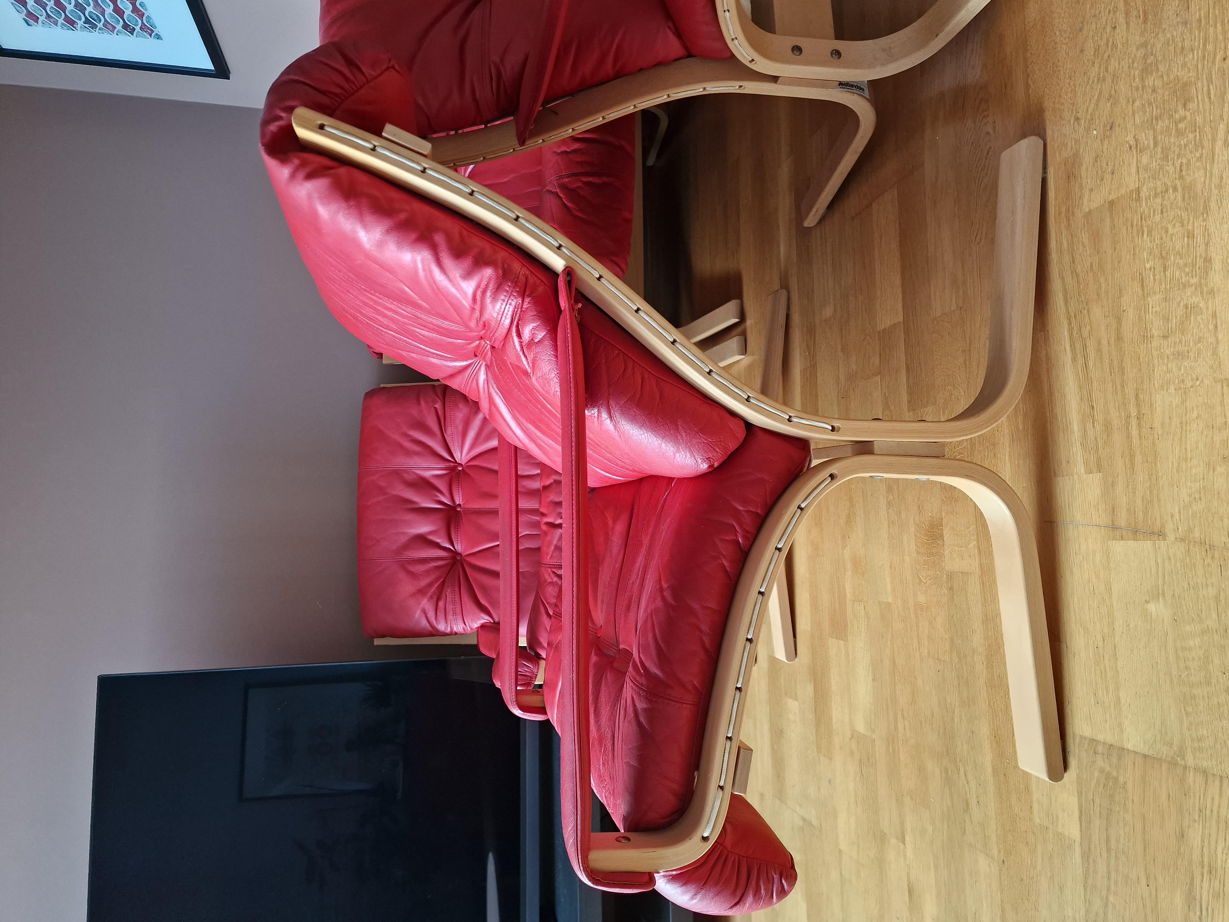  4 chaises vintage originales en cuir Siesta par Ingmar Relling en vente 2