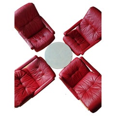  4 Vintage Original Siesta Leather Chairs by Ingmar Relling