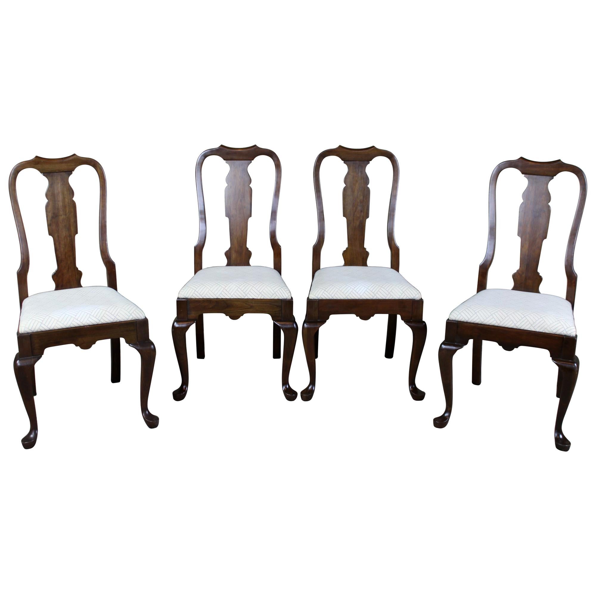 4 Vintage Pennsylvania House Traditional Queen Anne Cherry Dining Chairs 11-3109