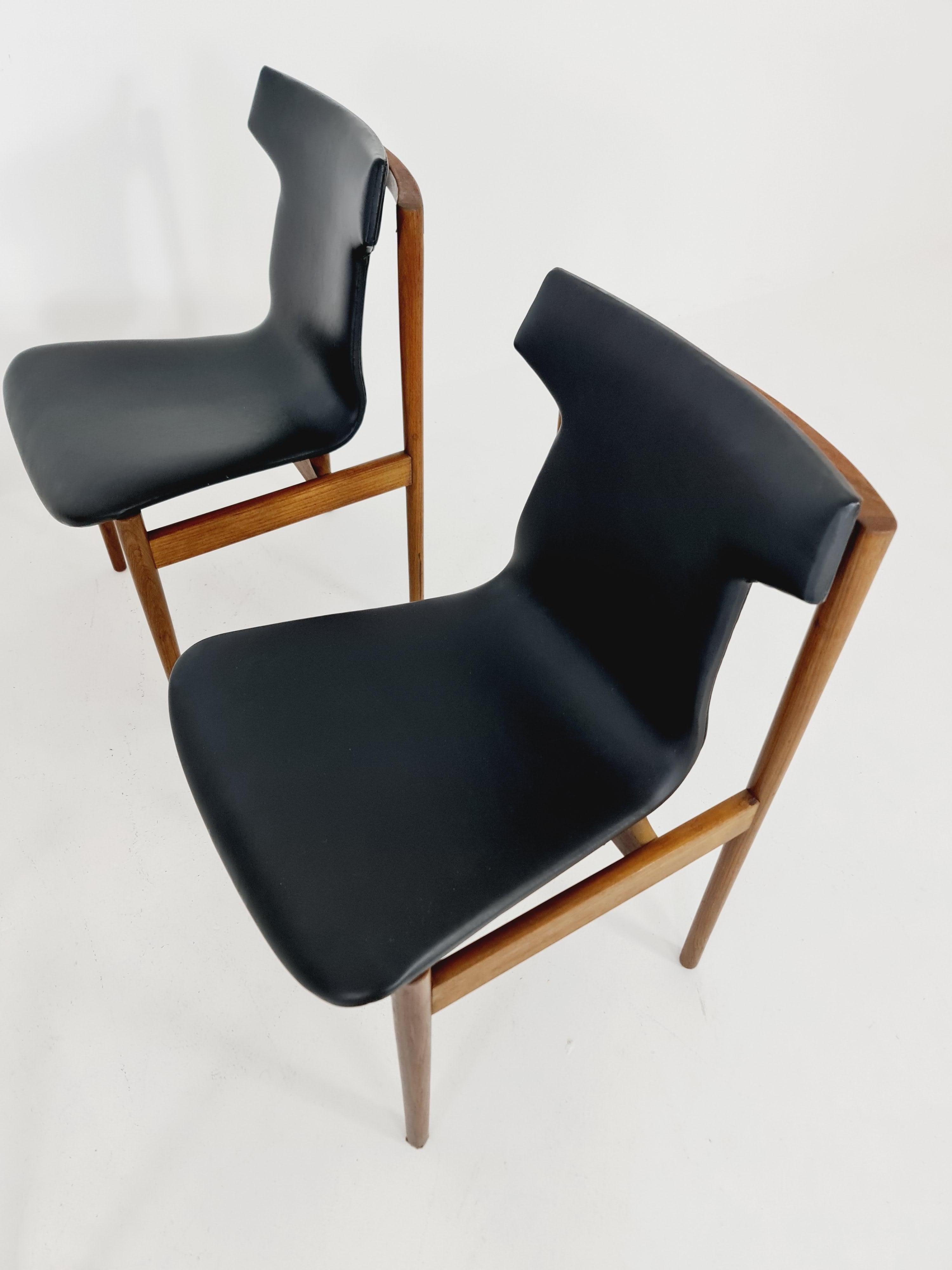 Mid-20th Century 4 Vintage solid Rosewood chairs By Inger Klingenberg for Fristho Holland For Sale