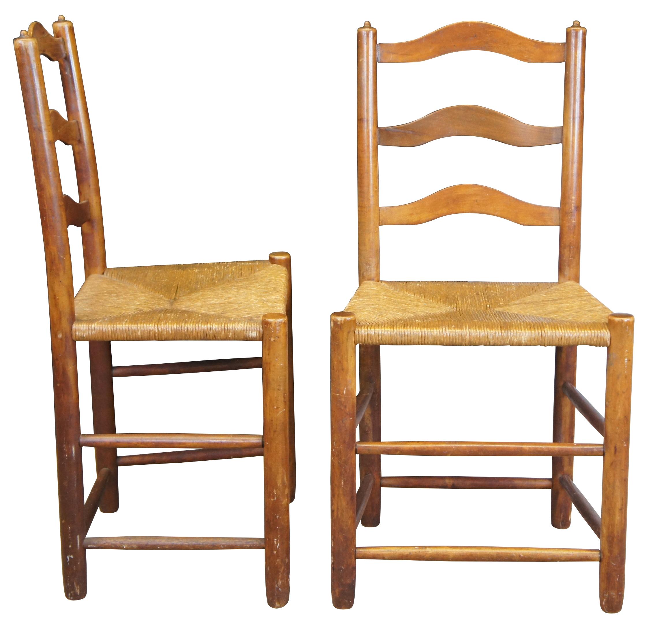 Vintage Maple Dining Chairs - 7 For Sale on 1stDibs