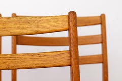 4 Vintage Swedish Oak Chairs  Alb Johansson & Söner  1960s  One Repaired