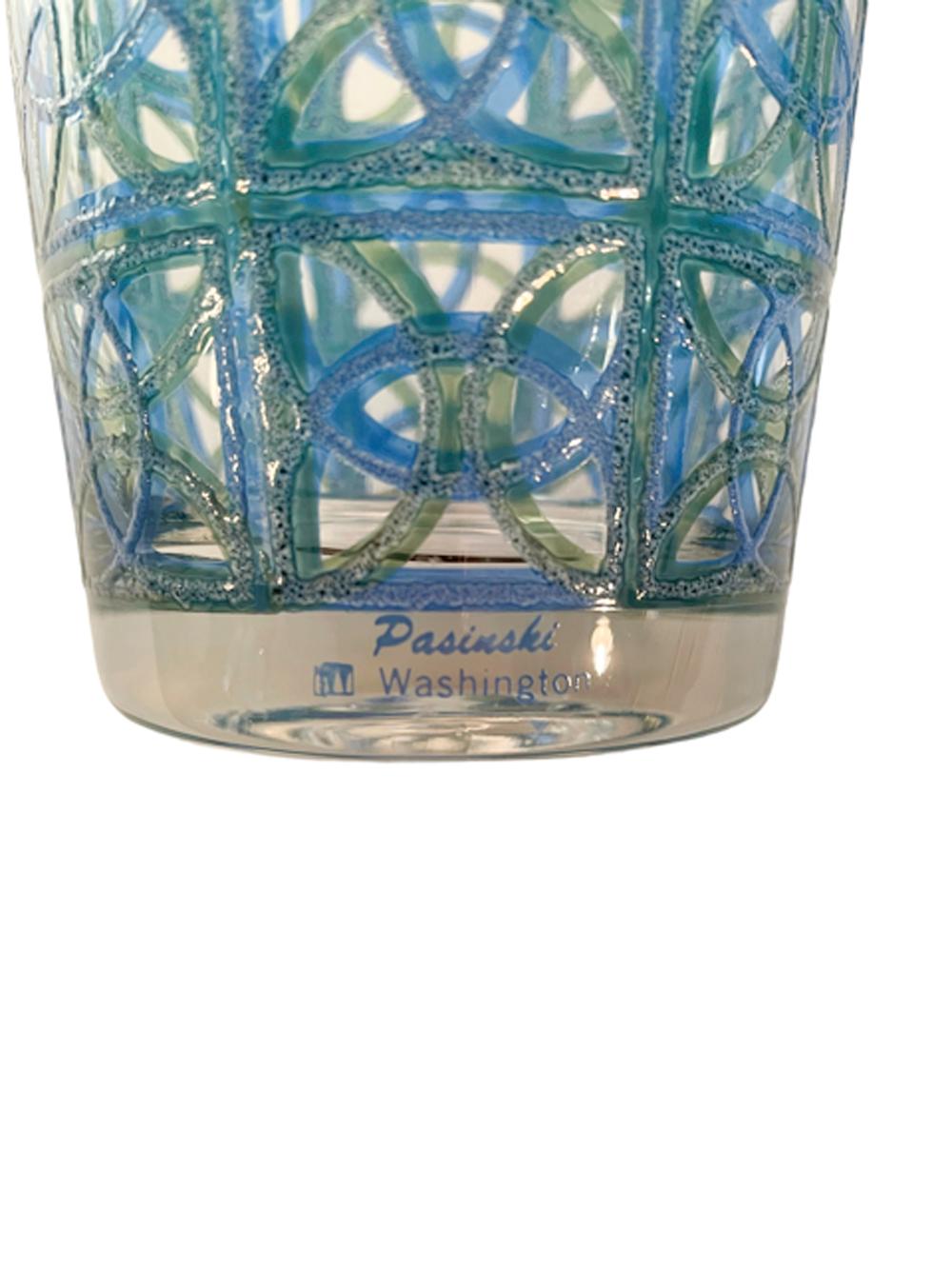 4 Vintage Washington Glass Co. Double Old Fashioned Glasses by Irene Pasinski In Good Condition For Sale In Nantucket, MA