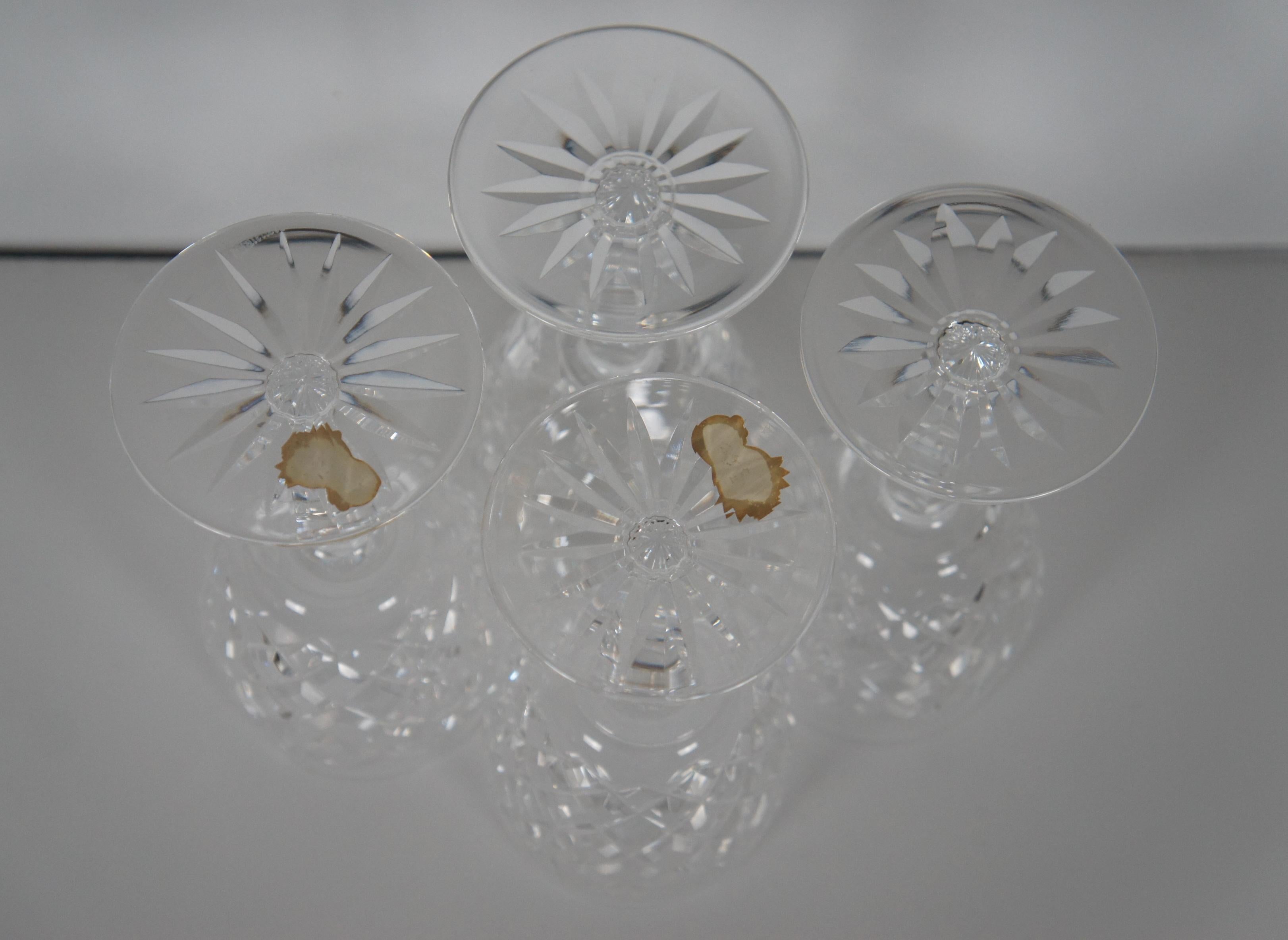 4 Vintage Waterford Crystal Comeragh Stemmed Water Goblets Wine Glasses In Good Condition In Dayton, OH