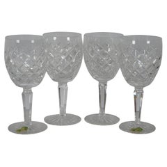 4 Vintage Waterford Crystal Comeragh Stemmed Water Goblets Wine Glasses
