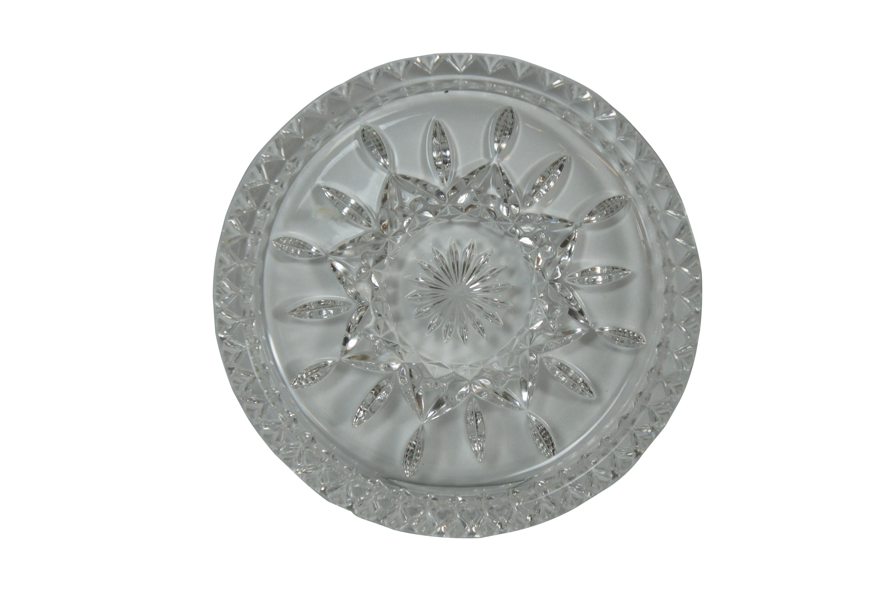 4 Vintage Waterford Crystal Lismore Star Cut Wine Bottle Coasters 156499 5