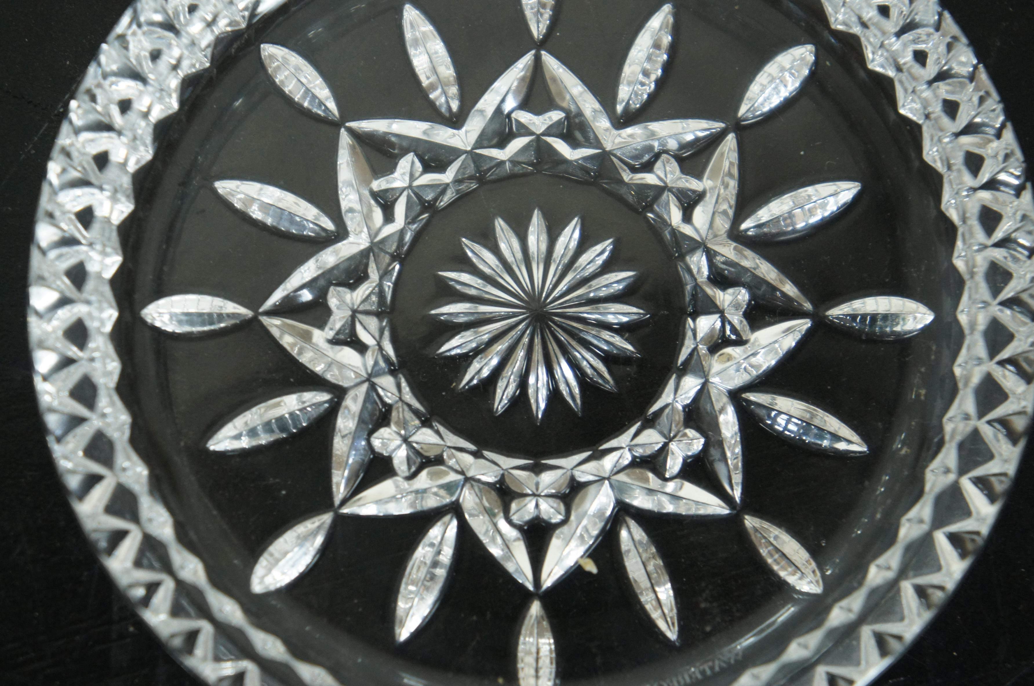 4 Vintage Waterford Crystal Lismore Star Cut Wine Bottle Coasters 156499 5