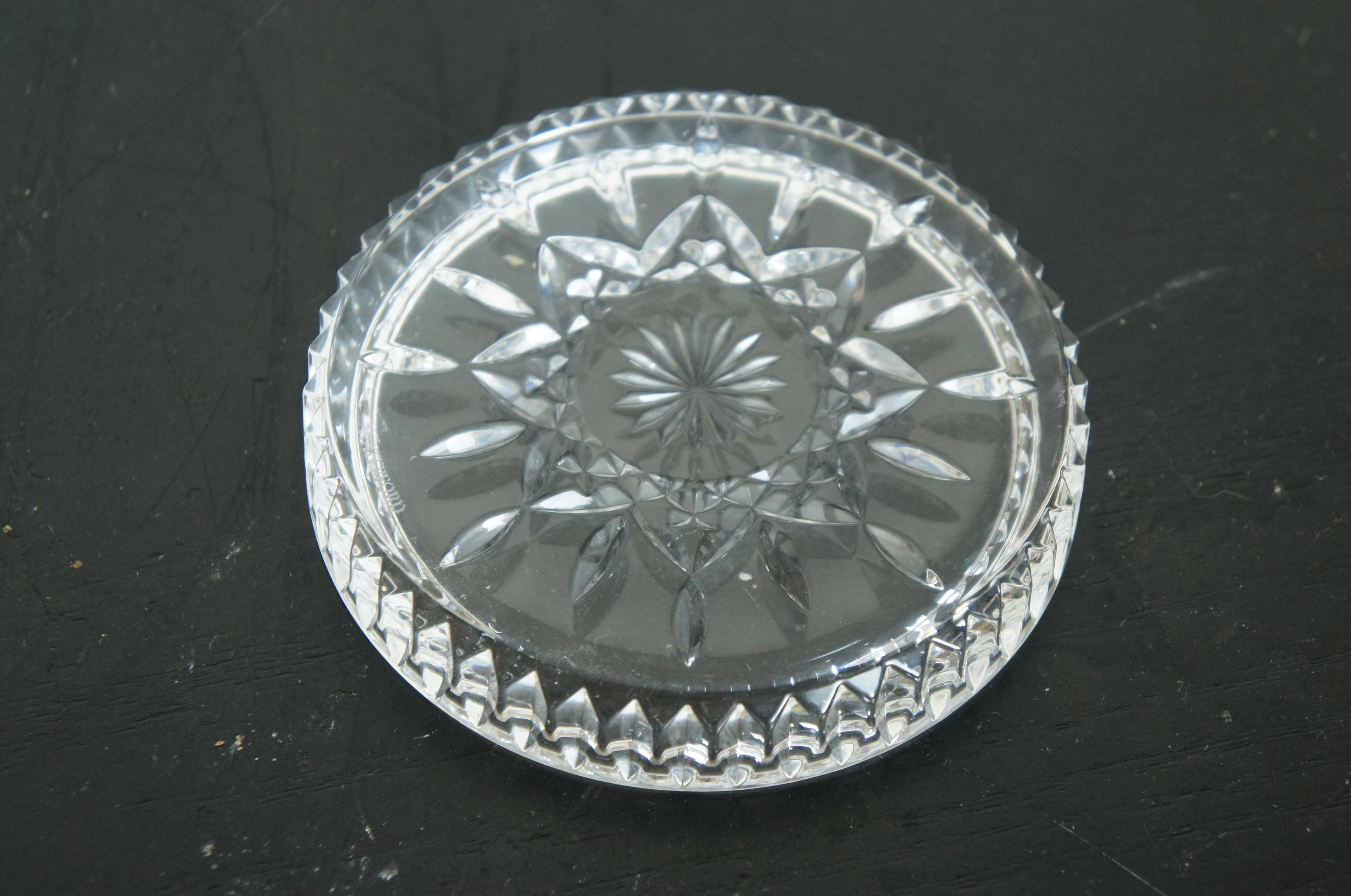 4 Vintage Waterford Crystal Lismore Star Cut Wine Bottle Coasters 156499 5
