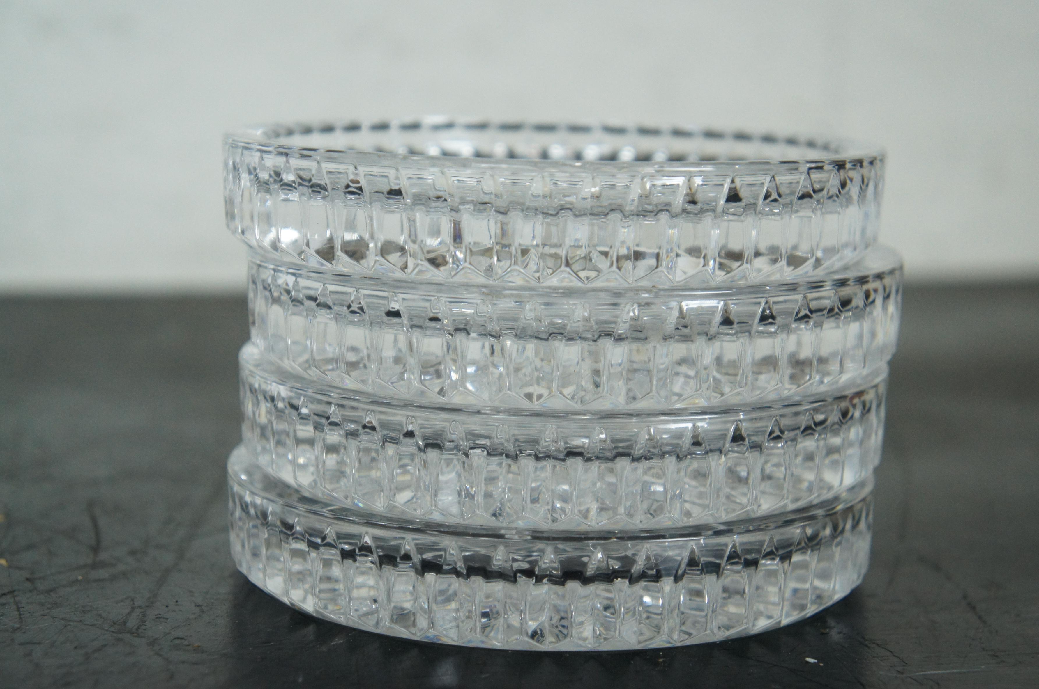 4 Vintage Waterford Crystal Lismore Star Cut Wine Bottle Coasters 156499 5