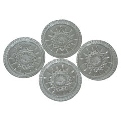 4 Vintage Waterford Crystal Lismore Star Cut Wine Bottle Coasters 156499 5"