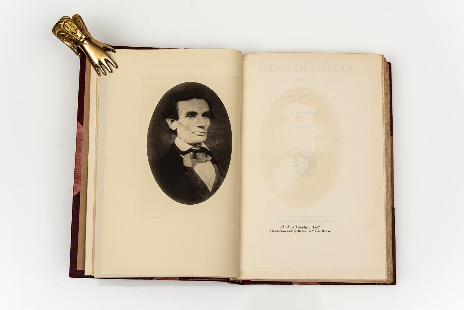 20ième siècle 4 Vol. Albert J. Beveridge, Abraham Lincoln. Édition manuscrite en vente