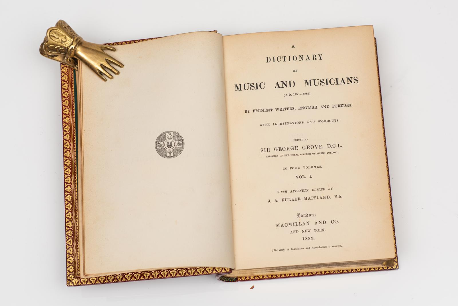 XIXe siècle 4 Vol. Sir George Grove, Dictionnaire de la musique et des musiciens en vente