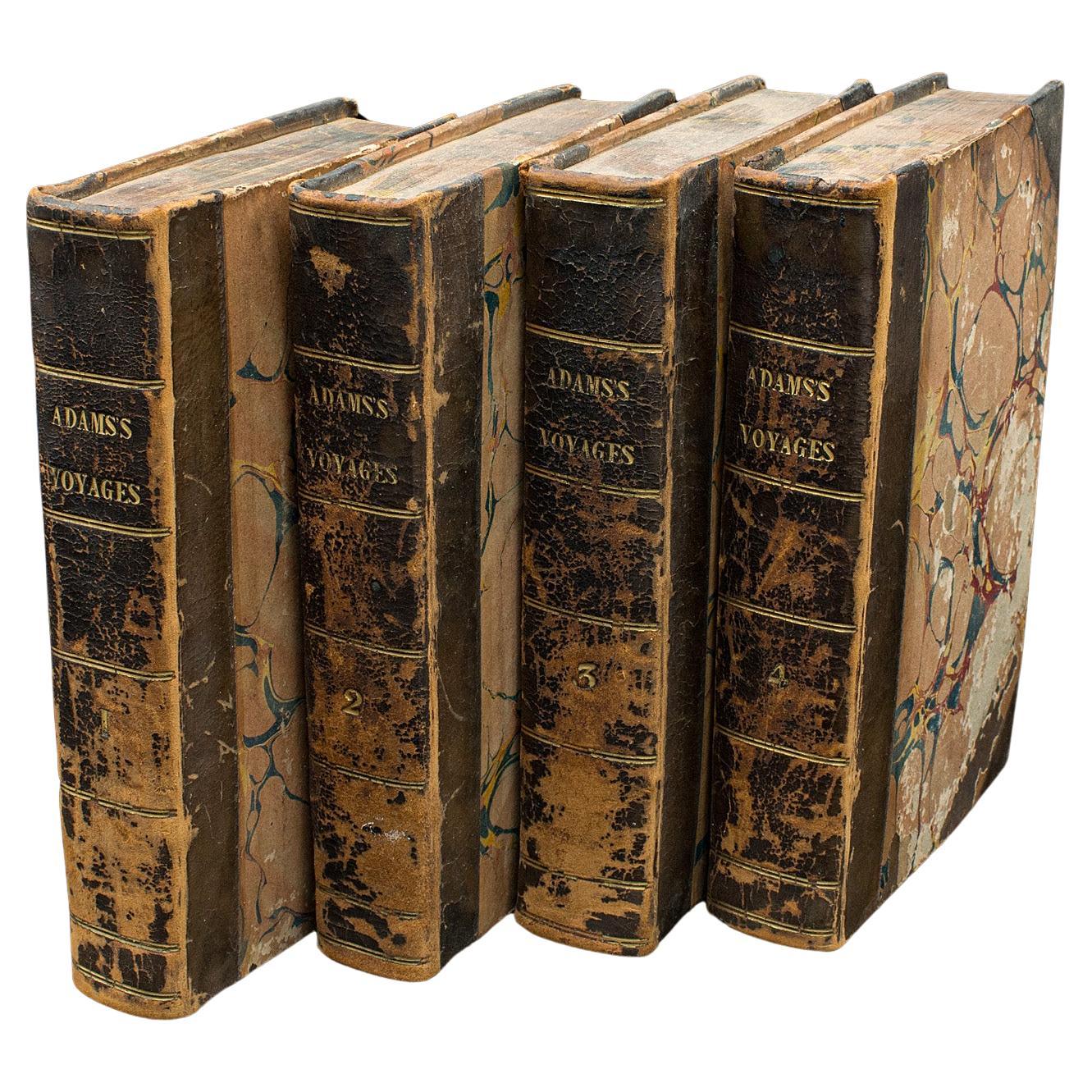 4 Vols Antique Botany Books, Flowers of Modern Voyages, English, Georgian, 1820 For Sale