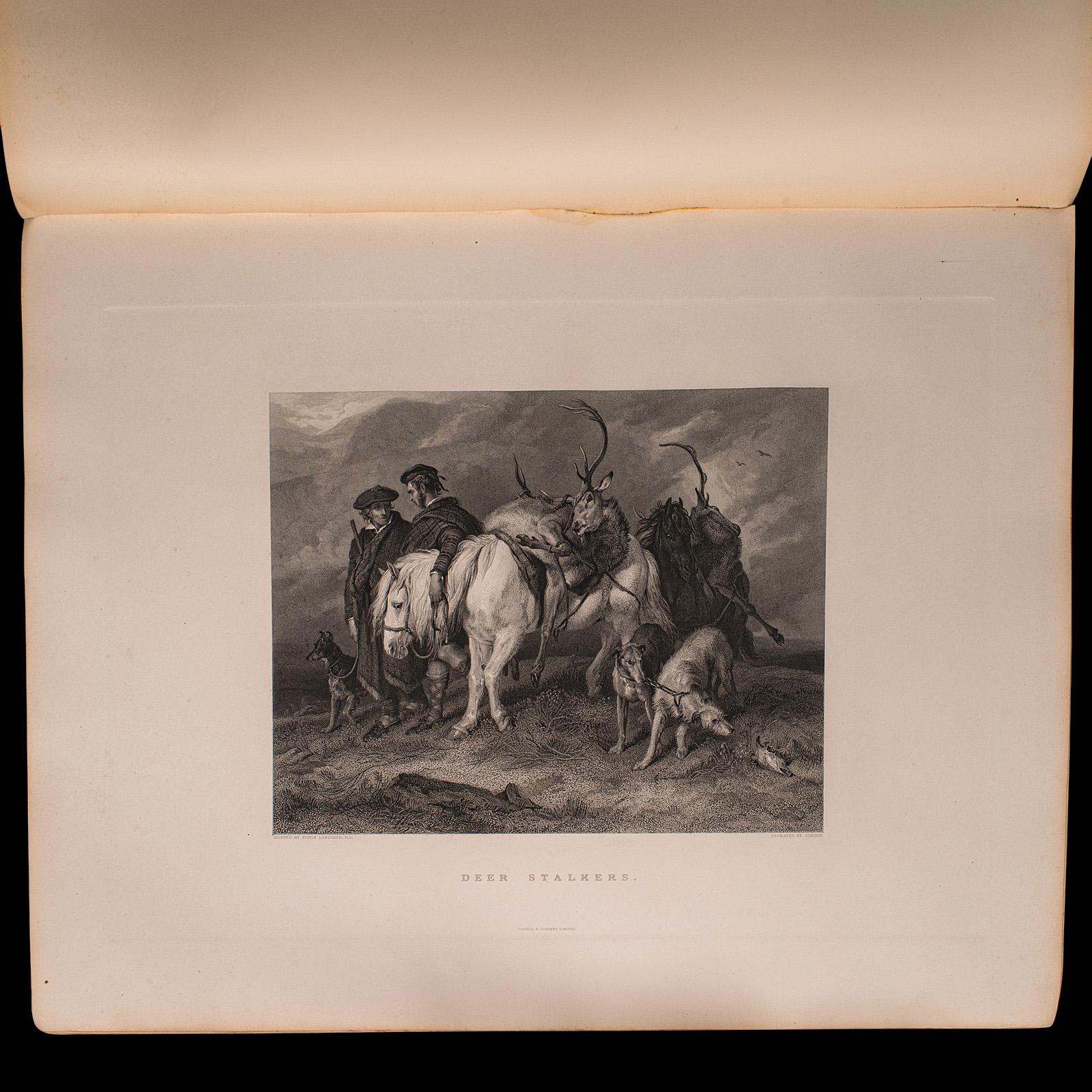4 Vols Antique Folio, Imperial Gallery of British Art, Engravings, Victorian For Sale 5