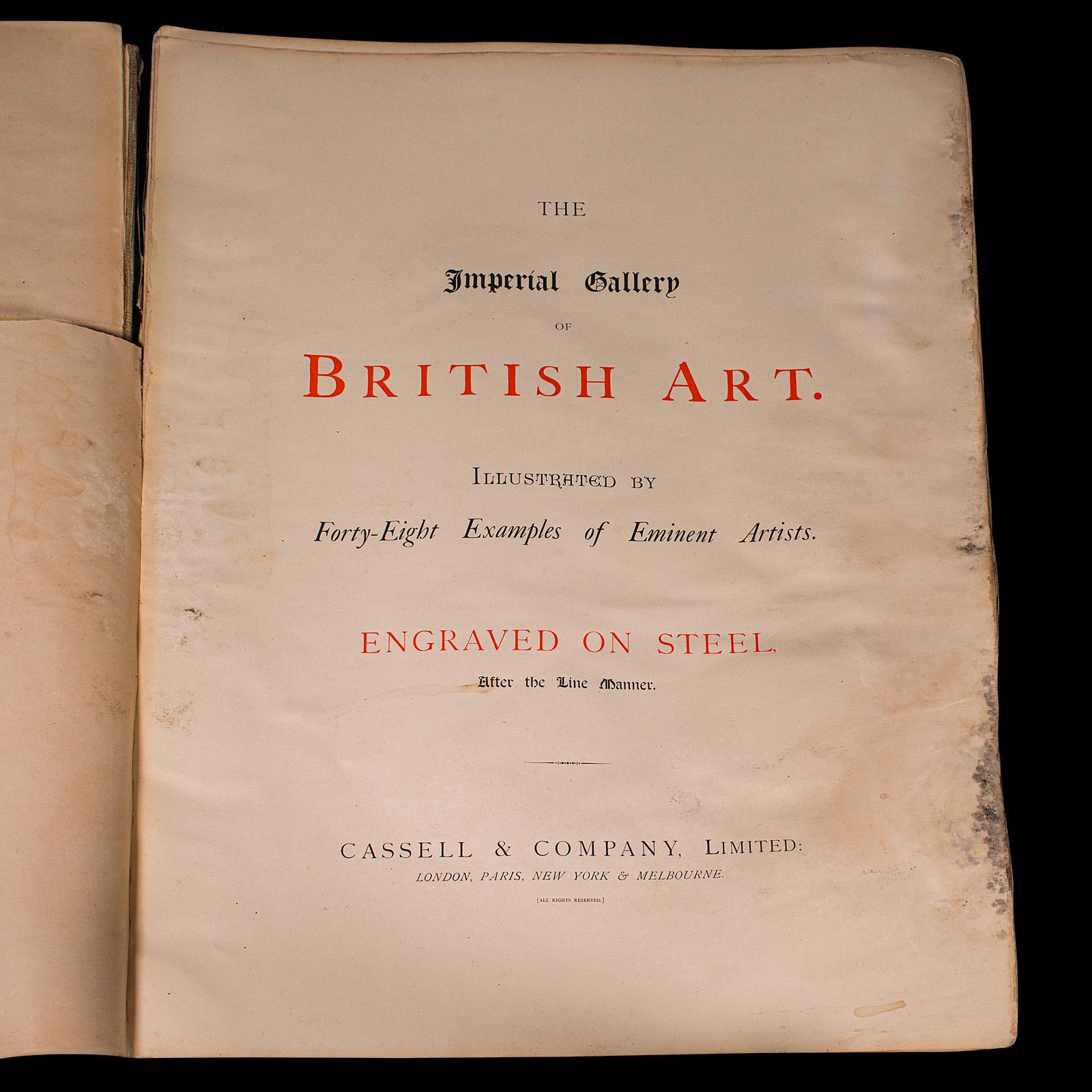 4 Vols Antique Folio, Imperial Gallery of British Art, Engravings, Victorian In Good Condition For Sale In Hele, Devon, GB