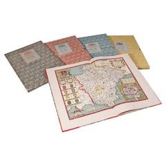 4 Vols Mappe inglesi d'epoca, John Speed, Cartografia Folio, Riproduzione, C.1953