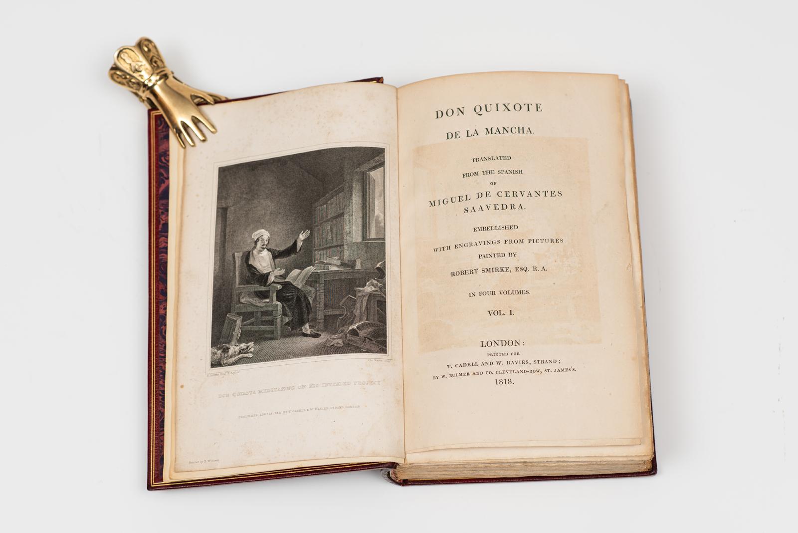 4 Volumes. Cervantes, Don Quichotte. Bon état - En vente à New York, NY