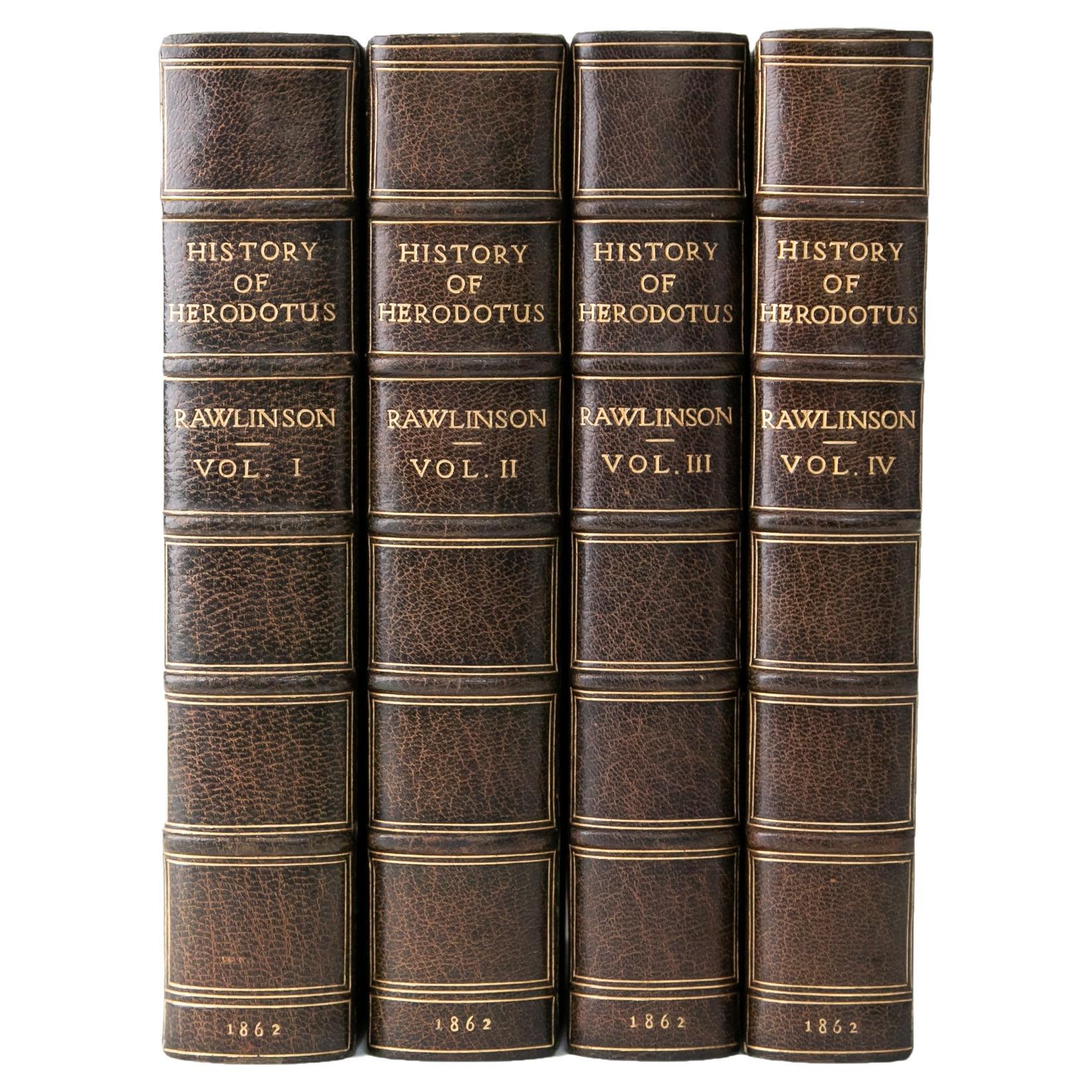 4 Volumes, George Rawlinson, History of Herodotus For Sale