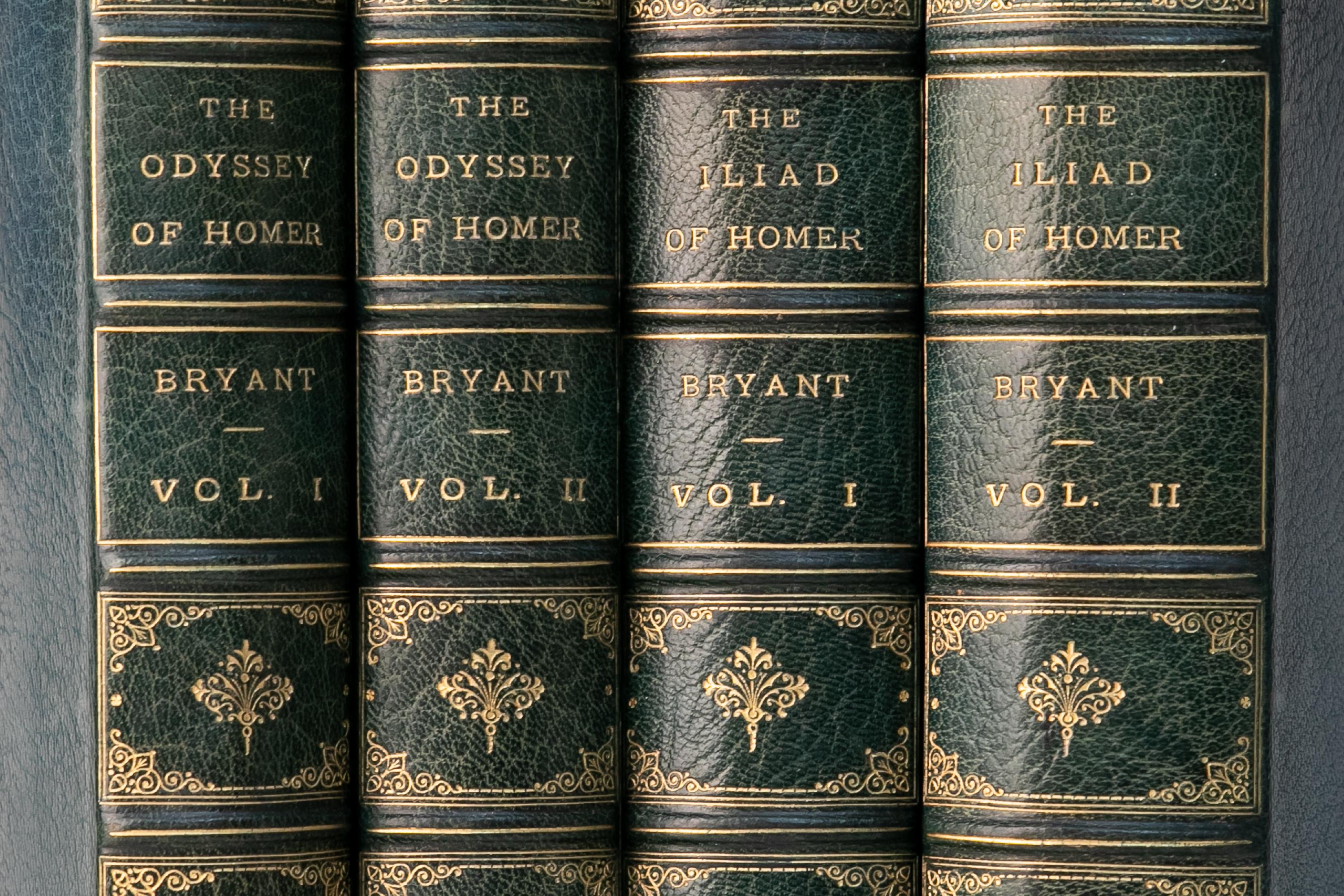 19th Century 4 Volumes. Homer, The Iliad and The Odyssey.