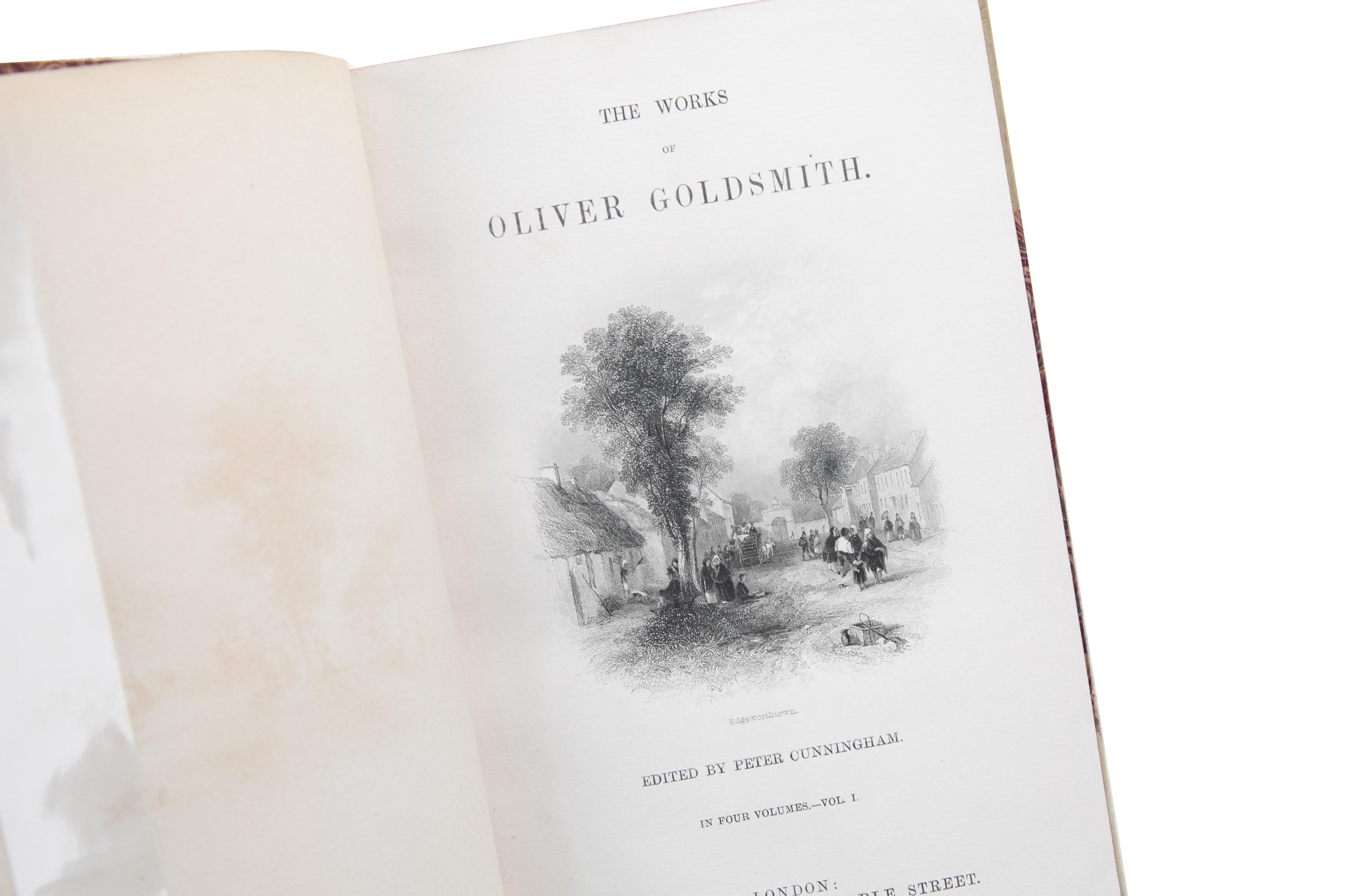 English 4 Volumes. Oliver Goldsmith, The Works. For Sale
