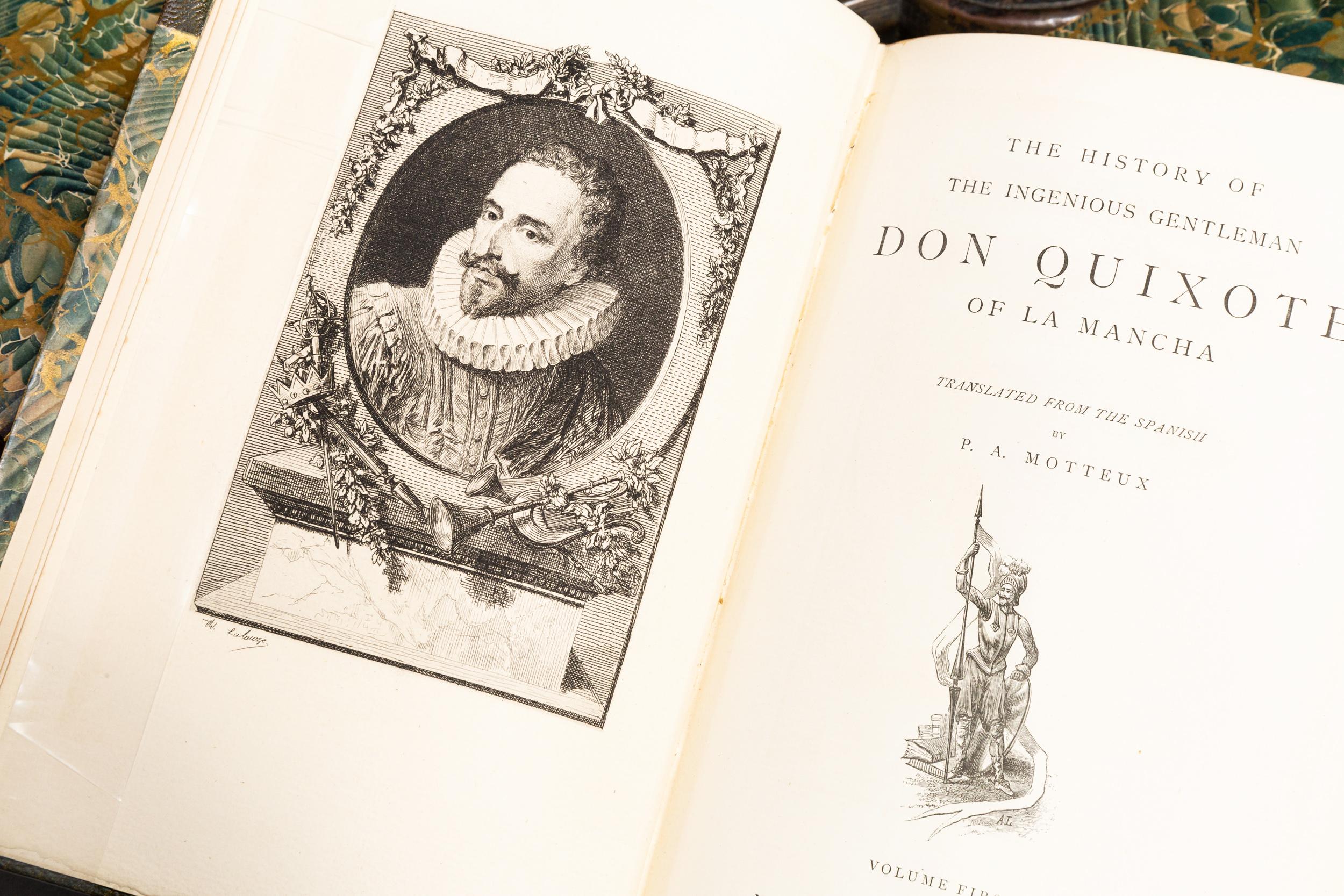 English 4 Volumes, Miguel de Cervantes, the History of Ingenious Gentlemen Don Quixote