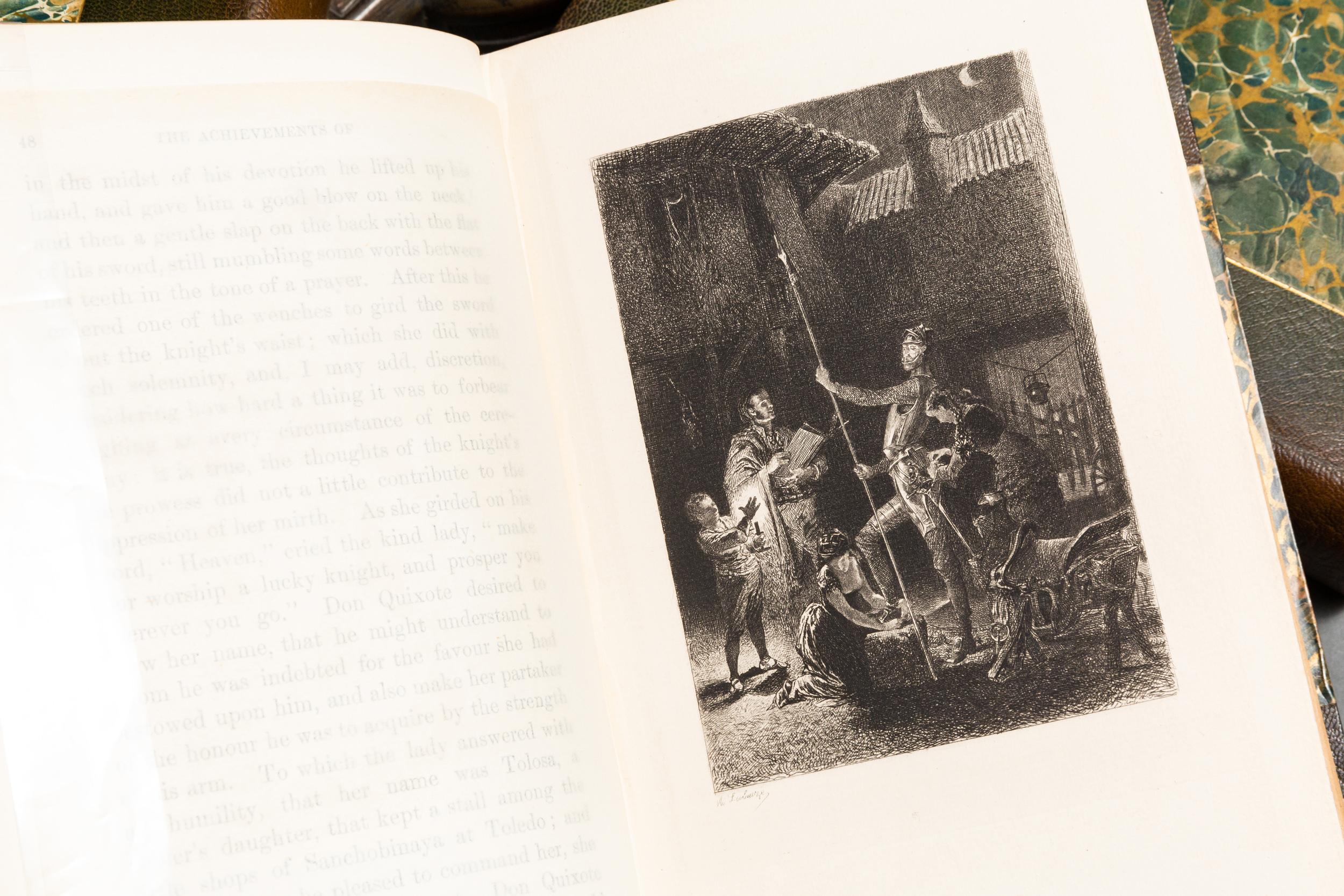 4 Volumes, Miguel de Cervantes, the History of Ingenious Gentlemen Don Quixote In Good Condition In New York, NY