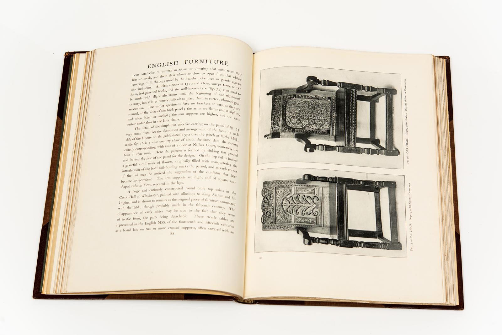 Leather 4 Volumes. Percy Macquod. A History of English Furniture. For Sale