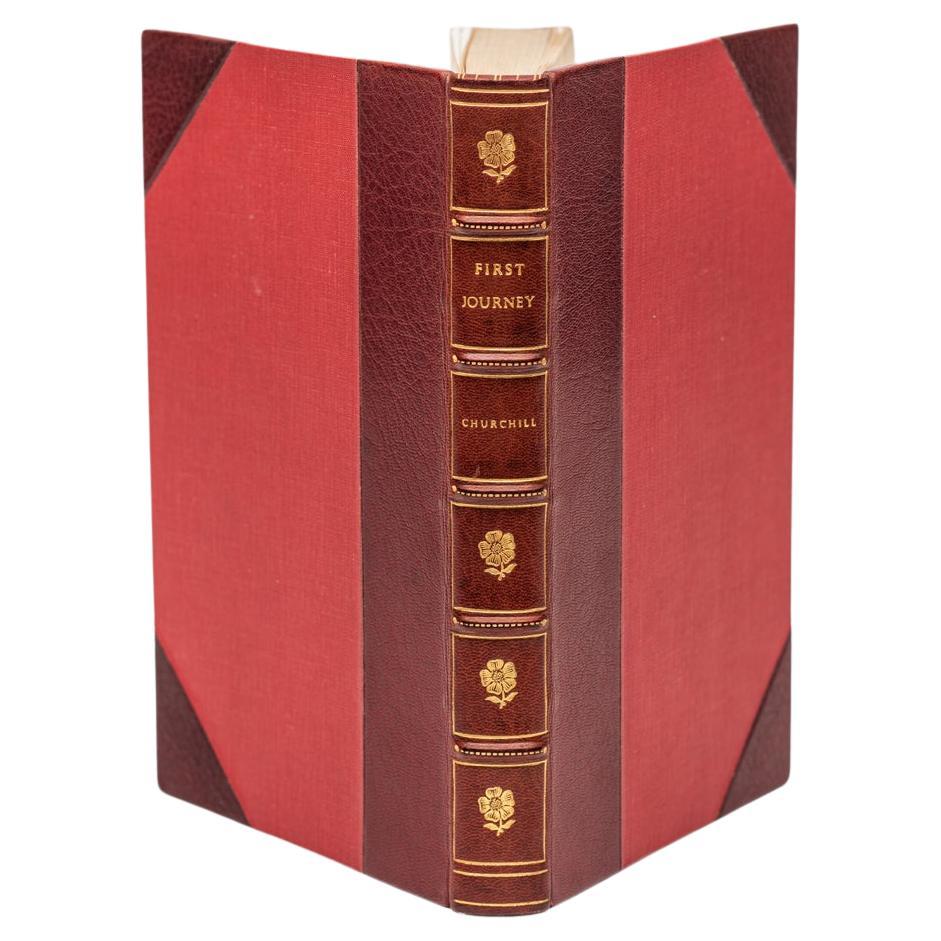 4 Volumes. Winston Churchill, A History of the English Speaking Peoples. First Edition. Bound by Bayntun in full red morocco with gilt-tooling on the covers and raised band spines. All edges gilt. Marbled endpapers with red morocco dentelles.