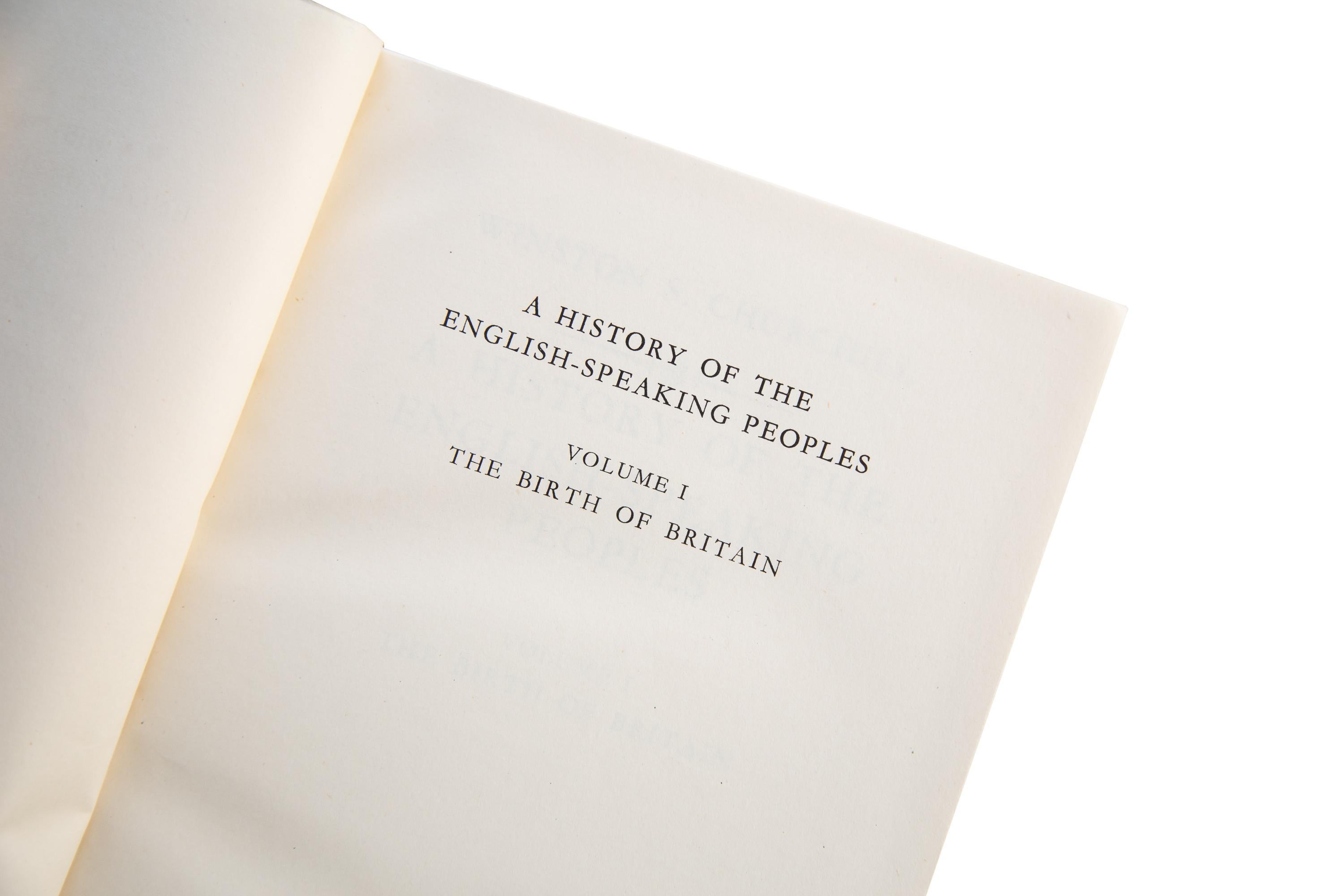 4 Volumes. Winston S. Churchill. A History of the English Speaking Peoples In Good Condition For Sale In New York, NY