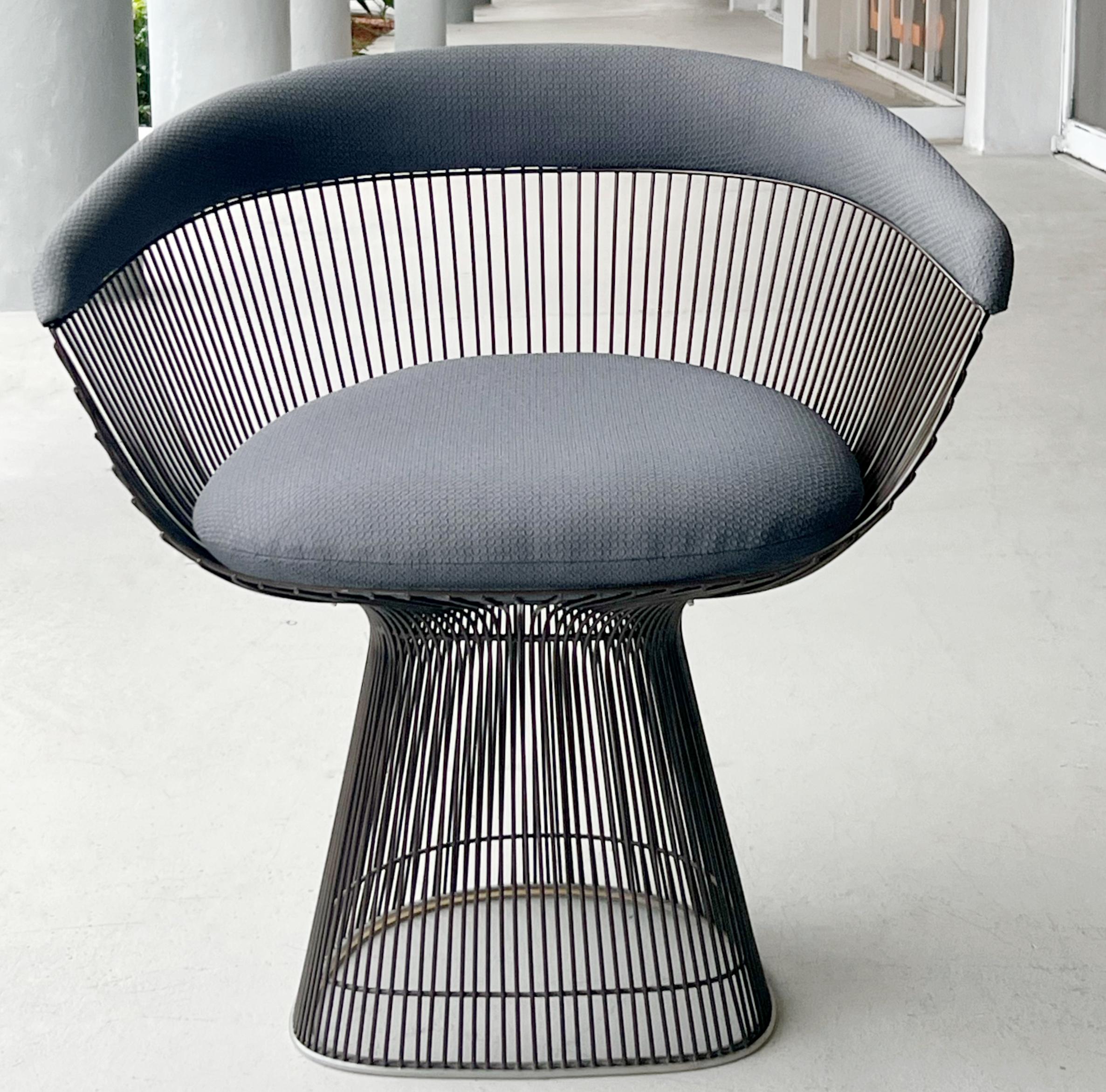 4 Sedie da pranzo Warren Platner per Knoll in bronzo Poltrone in vendita 1