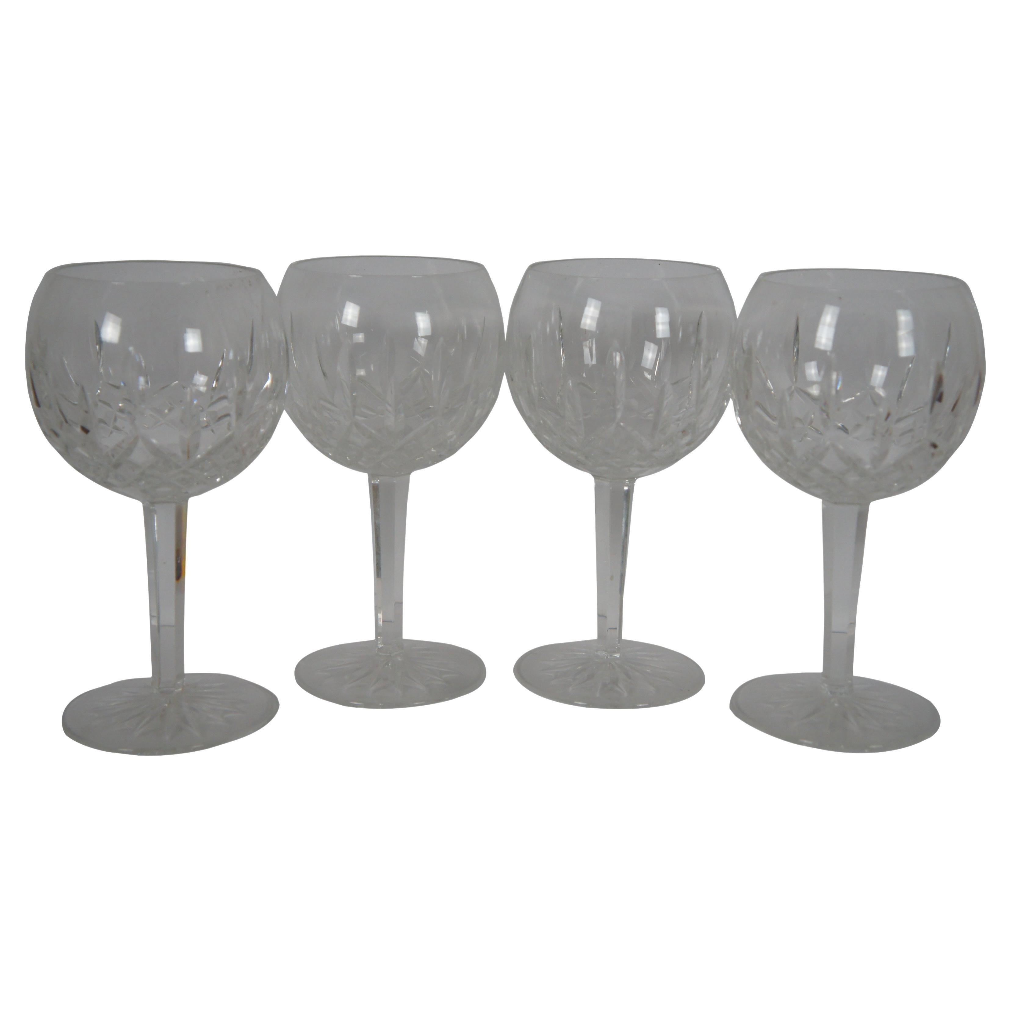 Block Crystal Set of 4 Emerald Green Blown Goblets with Clear Bubble