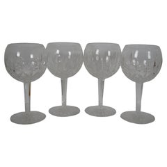 4 Waterford Crystal Lismore Oversized Stemmed Balloon Wine Goblets Glasses