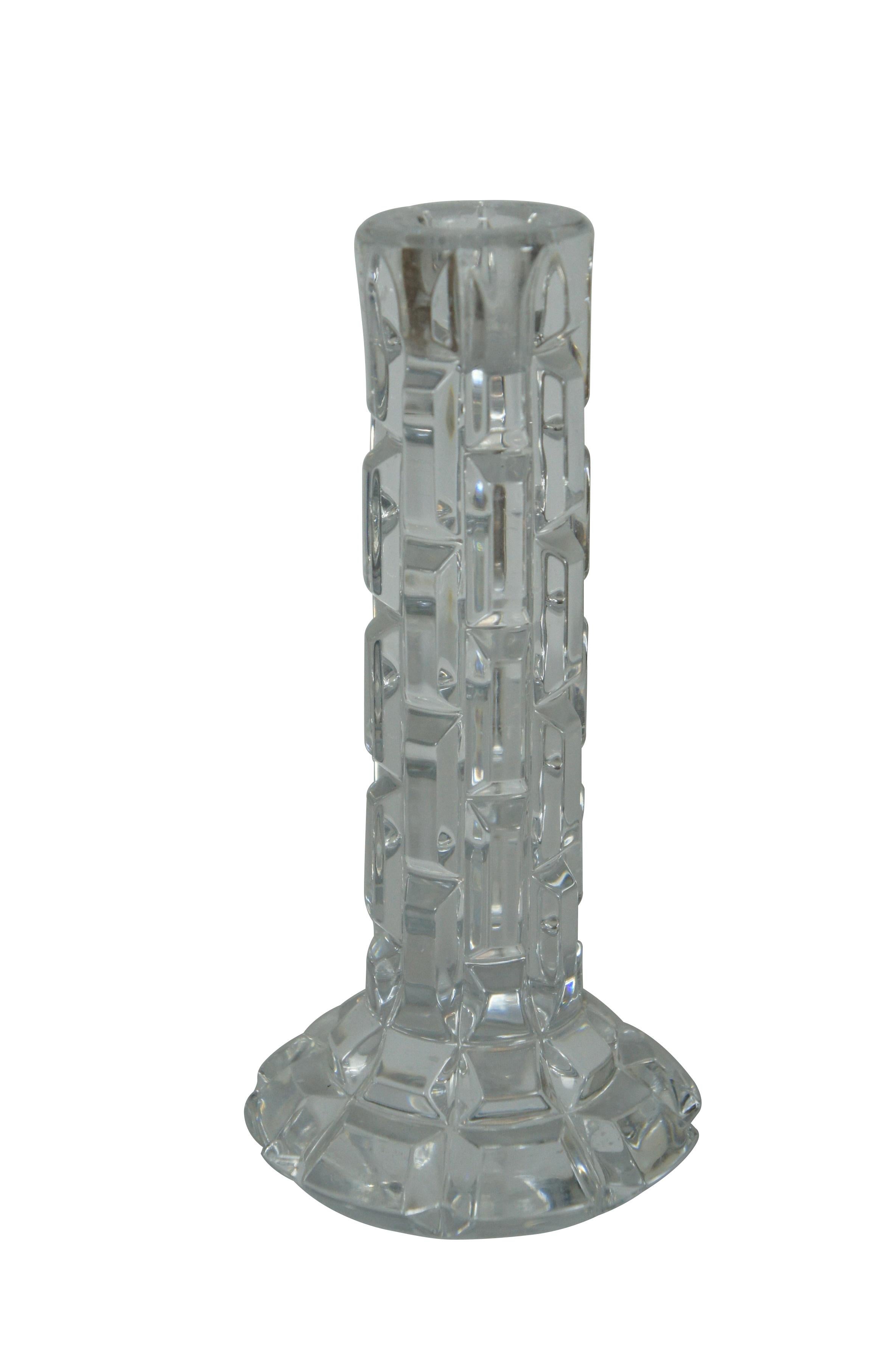 Modern 4 Waterford Crystal Luma Illuminology Single Taper Candlesticks Candle Holders