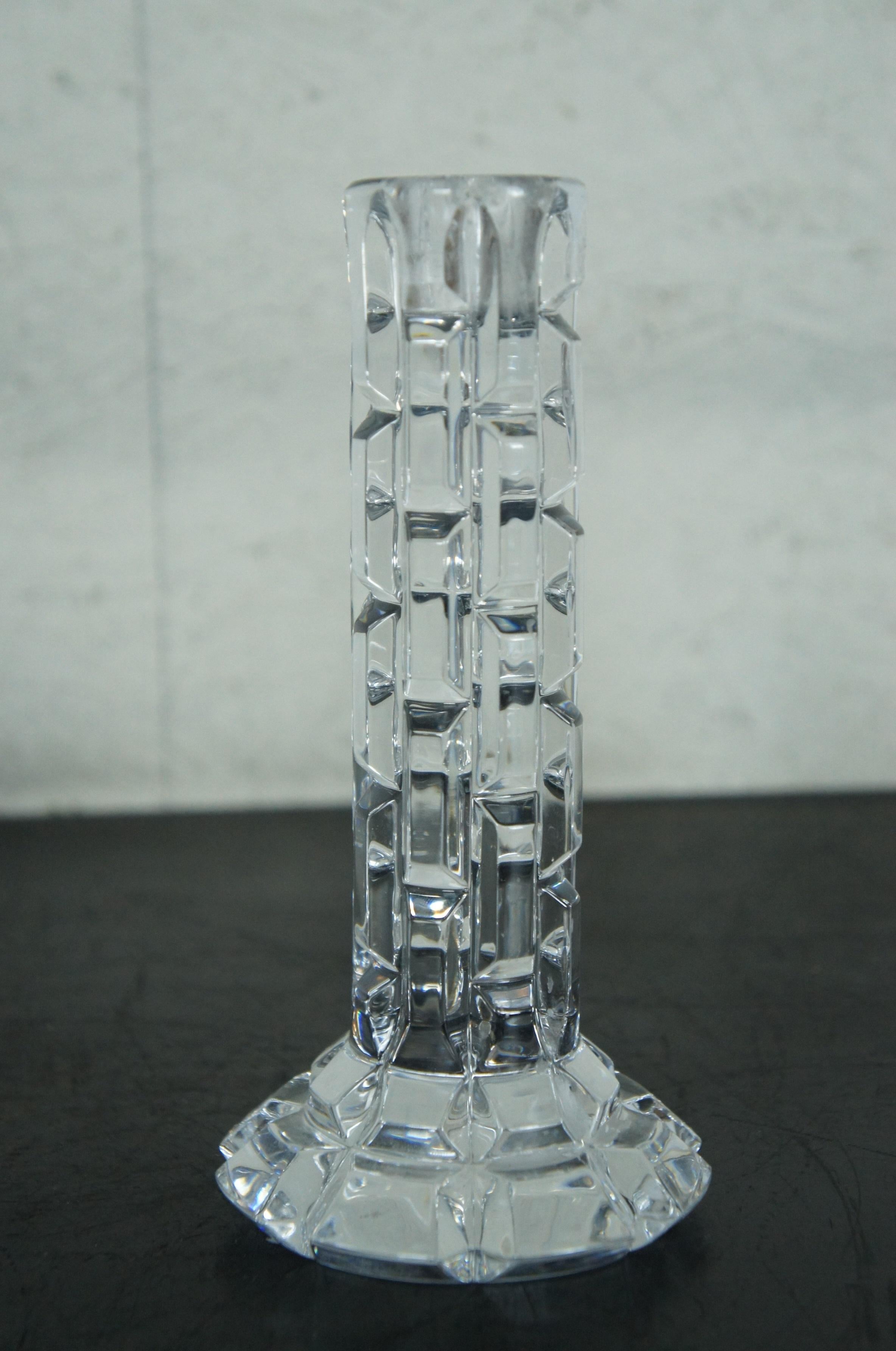 4 Waterford Crystal Luma Illuminology Single Taper Candlesticks Candle Holders 1