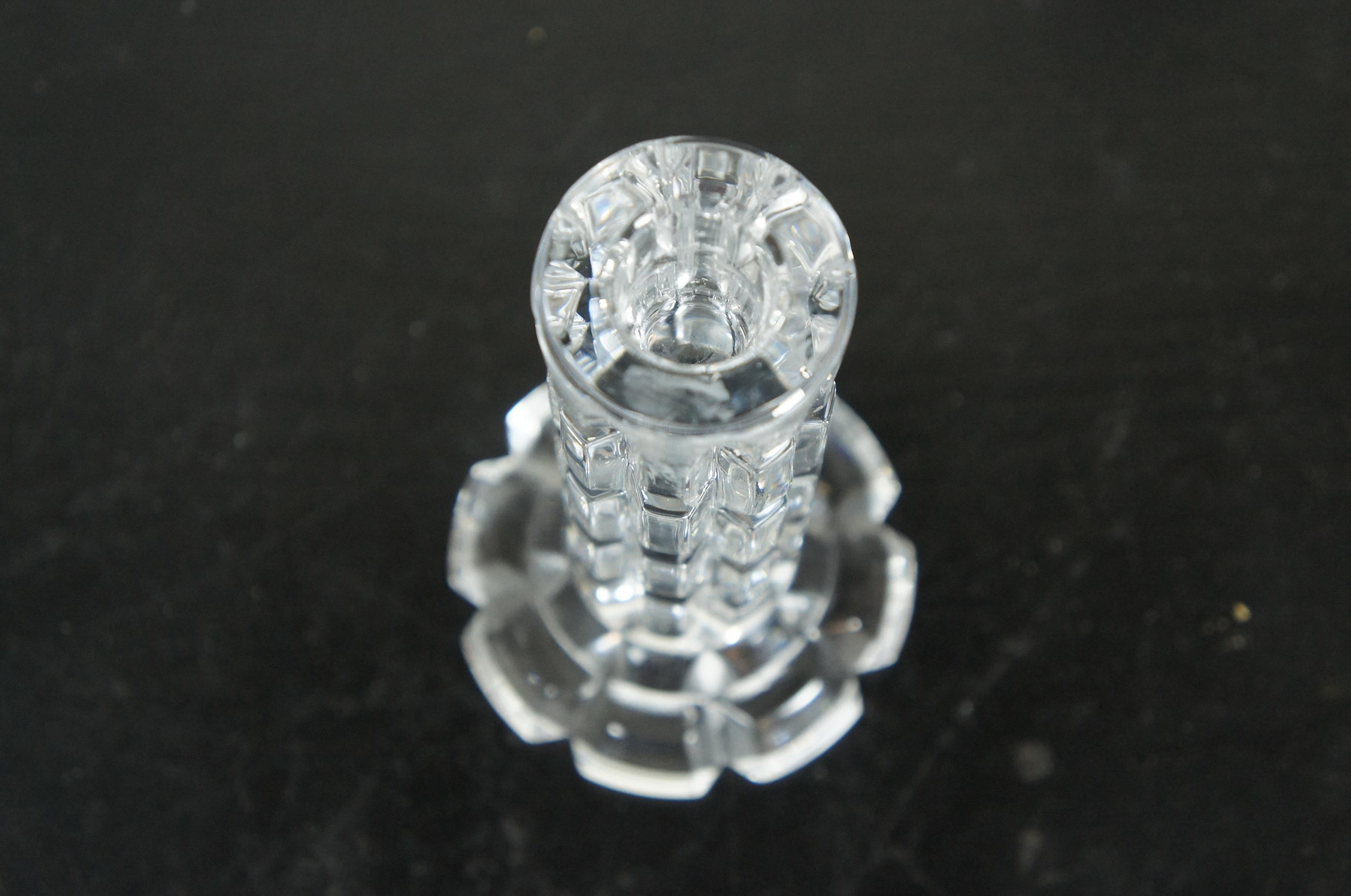 4 Waterford Crystal Luma Illuminology Single Taper Candlesticks Candle Holders 2