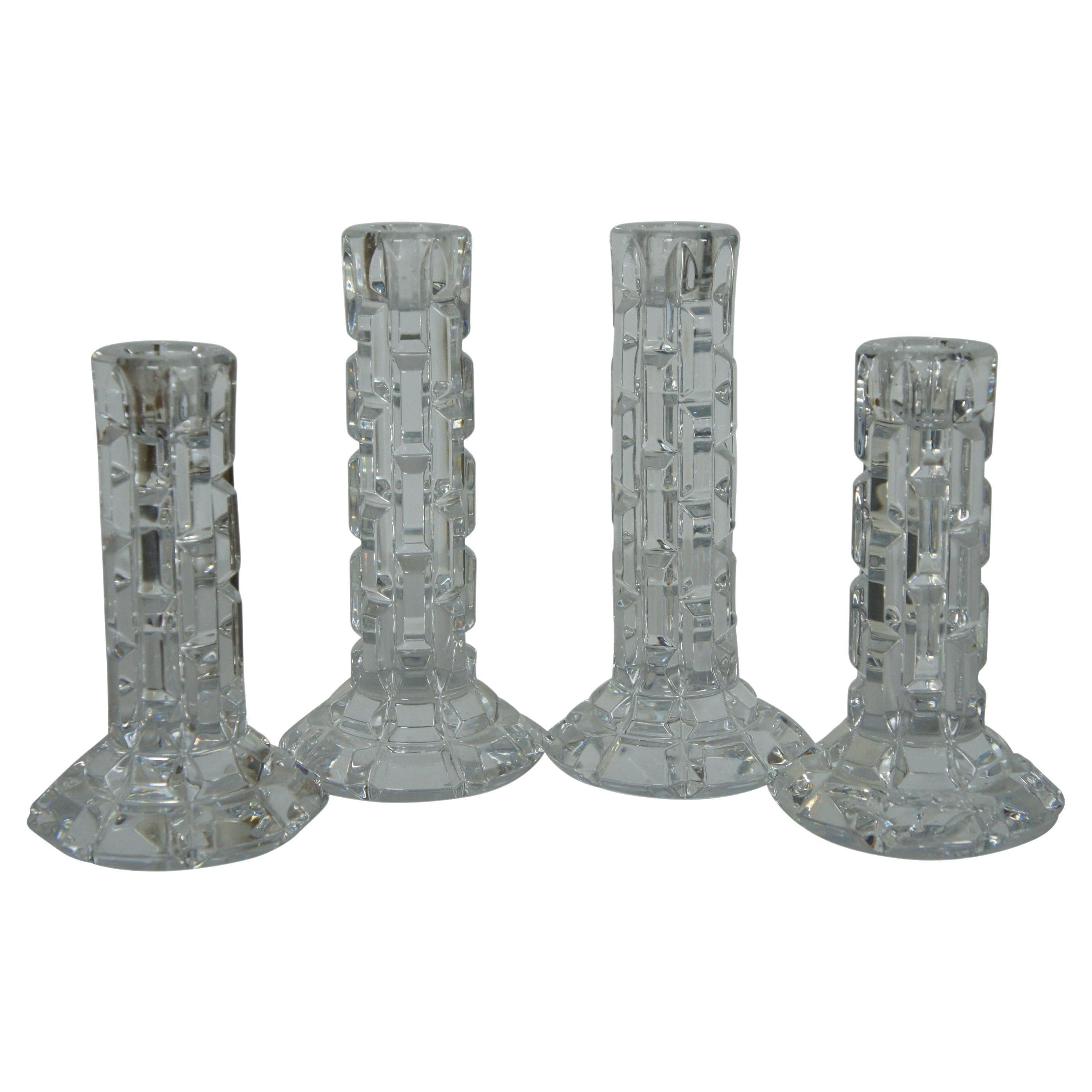 4 Waterford Crystal Luma Illuminology Single Taper Candlesticks Candle Holders