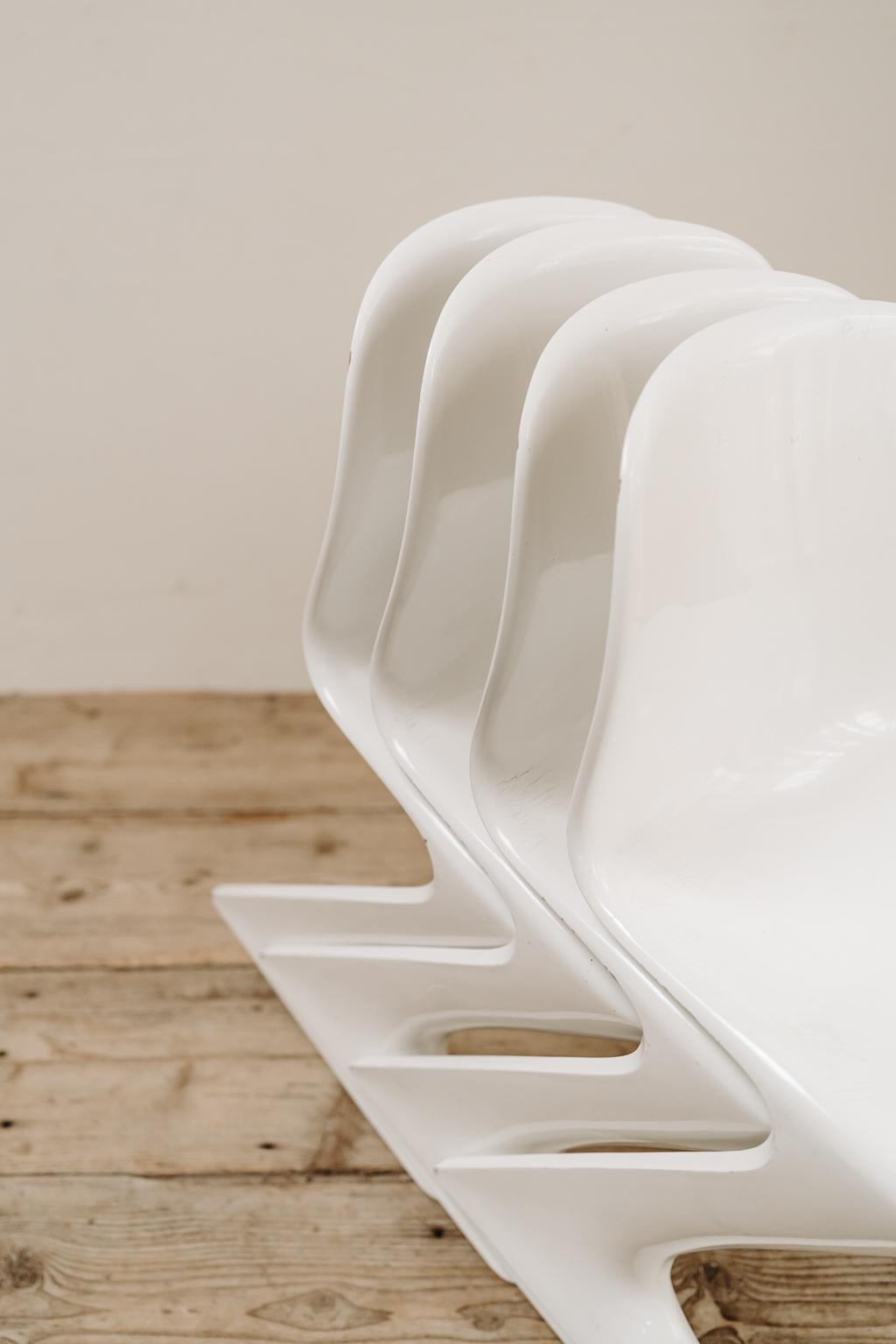 20th Century 4 White Kangaroo Chairs by Ernst Moeckl