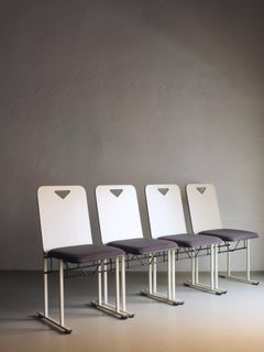 4 White Metal Chairs By Yrjö Kukkapuro For Avarte, Finland 1980s