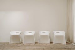 4 White Winifred Staeb Stools from the 1970's for Form + Life Collection