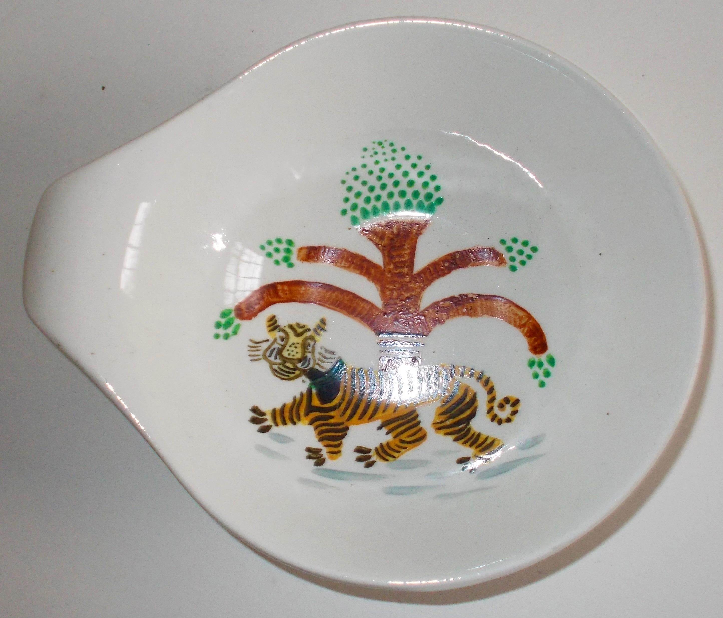 Ceramic 4 William Gropper Oil Painted Dishes 'B'