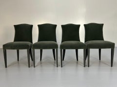 4 William Yeoward "Limpton" Dining Side Chairs - In Green Velvet