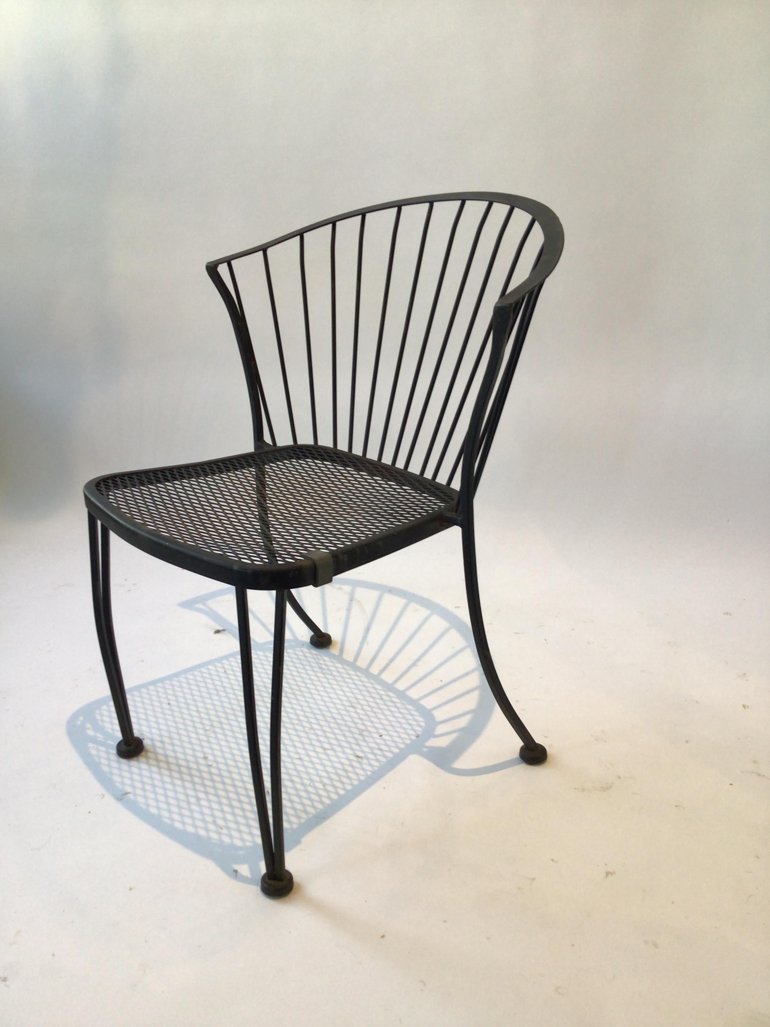 Mid-20th Century 4 Woodard Iron Garden Chairs 1960s