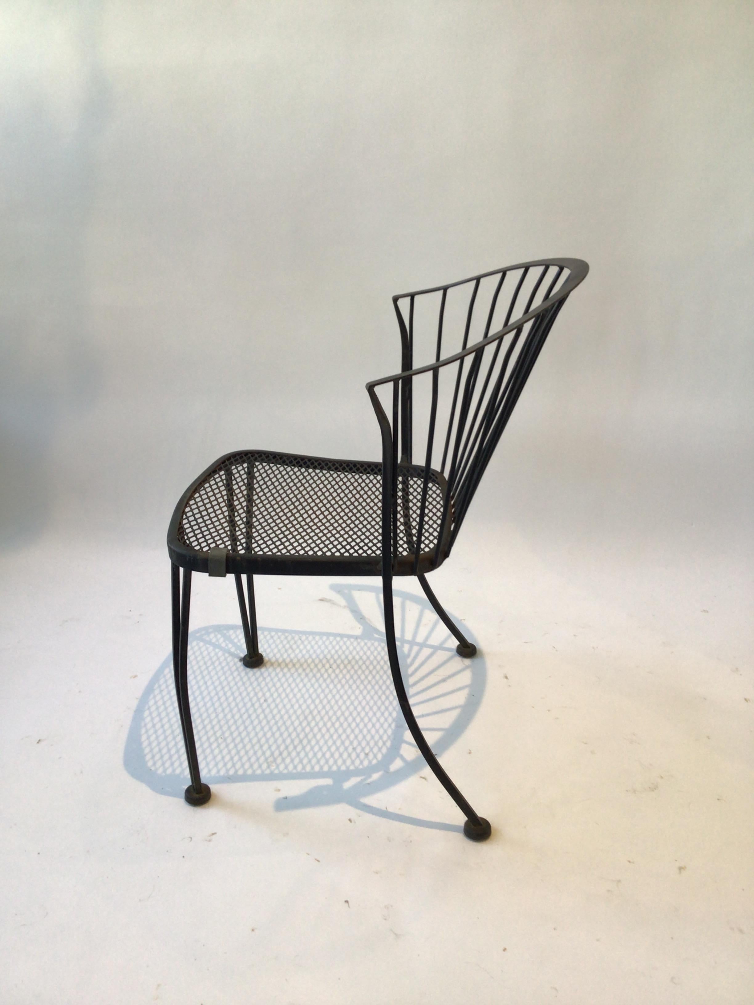 4 Woodard Iron Garden Chairs 1960s 1