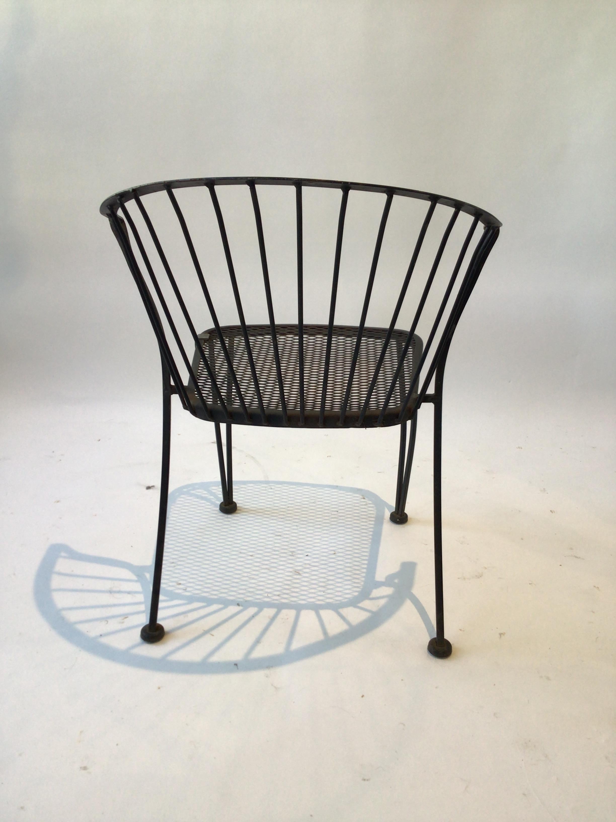 4 Woodard Iron Garden Chairs 1960s 2