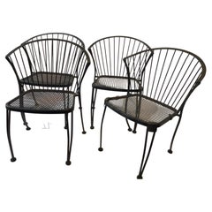 4 Woodard Iron Garden Chairs 1960s